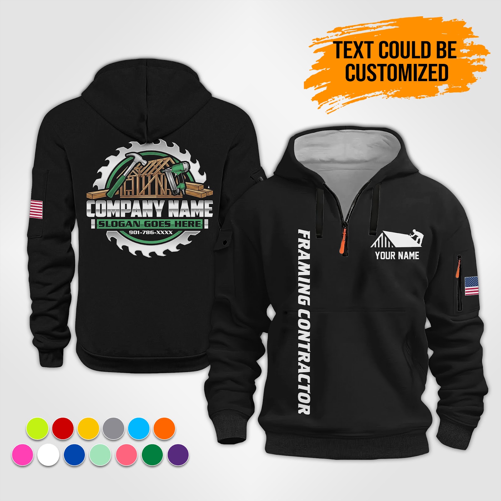 6034043-personalized-name-framing-contractor-best-uniform-2d-quarter-zip-hoodie-op799-10.jpg Custom Framing Contractor Best Uniform 2D Quarter - photo 10