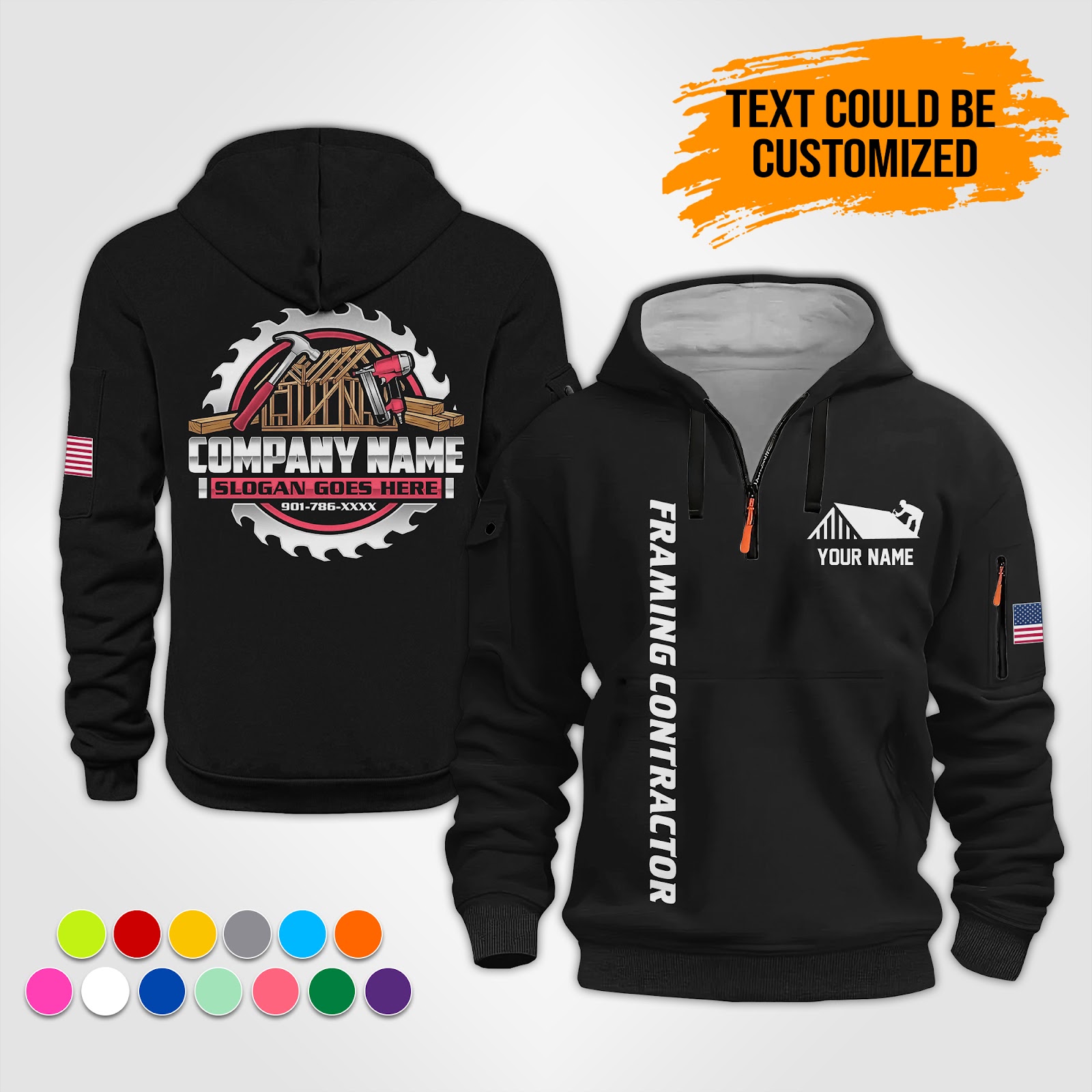 6034043-personalized-name-framing-contractor-best-uniform-2d-quarter-zip-hoodie-op799-11.jpg Custom Framing Contractor Best Uniform 2D Quarter - photo 11