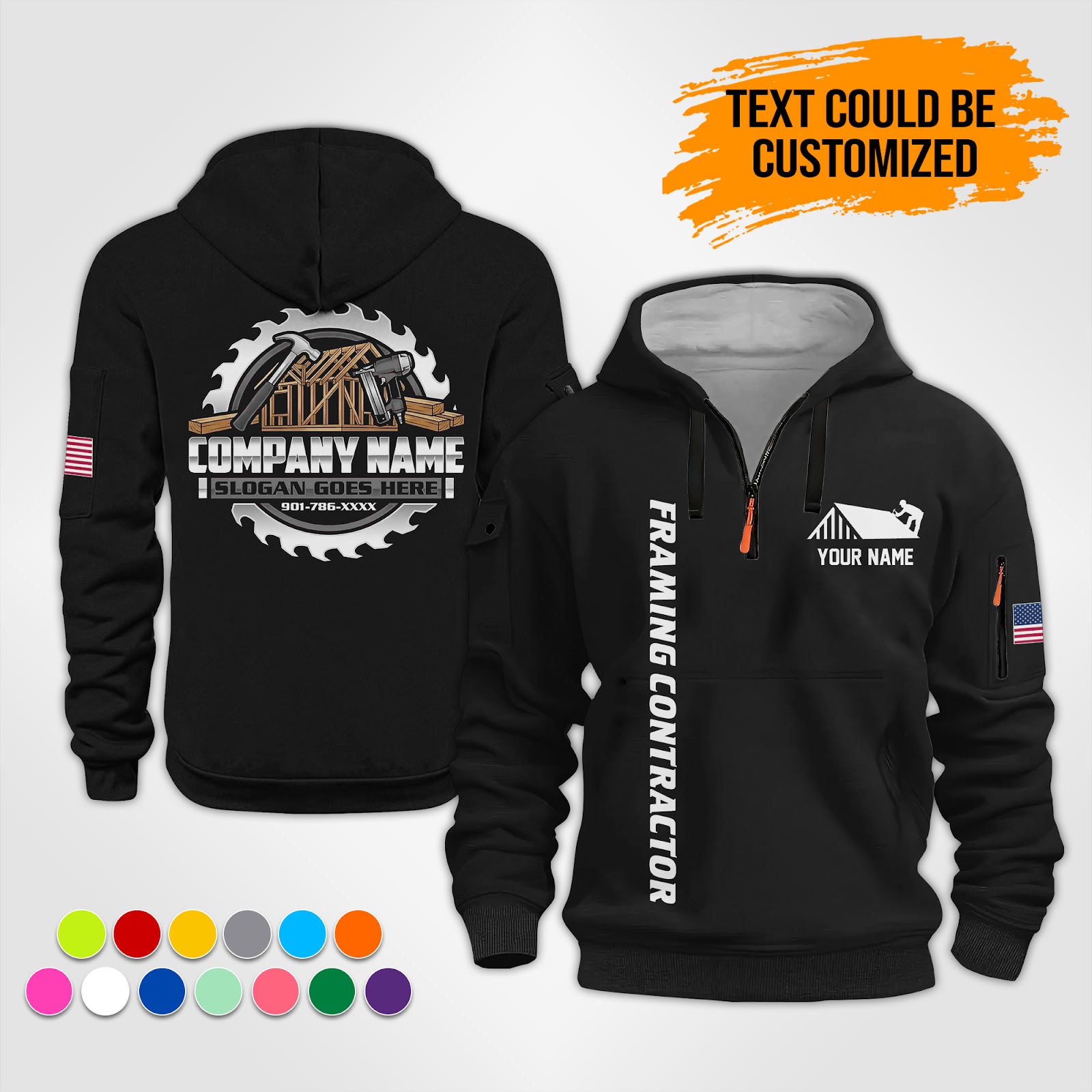 6034043-personalized-name-framing-contractor-best-uniform-2d-quarter-zip-hoodie-op799-4.jpg Custom Framing Contractor Best Uniform 2D Quarter - photo 4