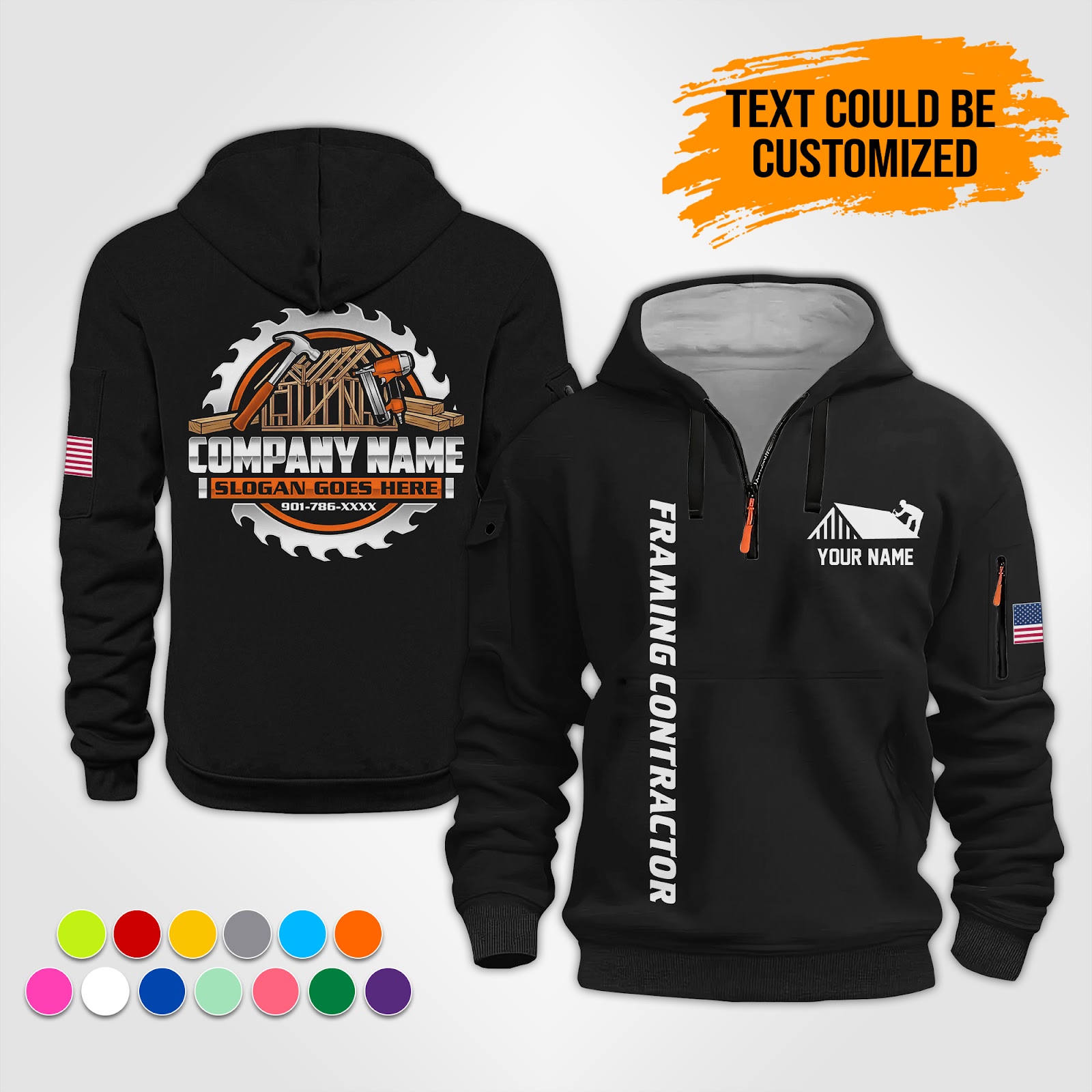 6034043-personalized-name-framing-contractor-best-uniform-2d-quarter-zip-hoodie-op799-6.jpg Custom Framing Contractor Best Uniform 2D Quarter - photo 6