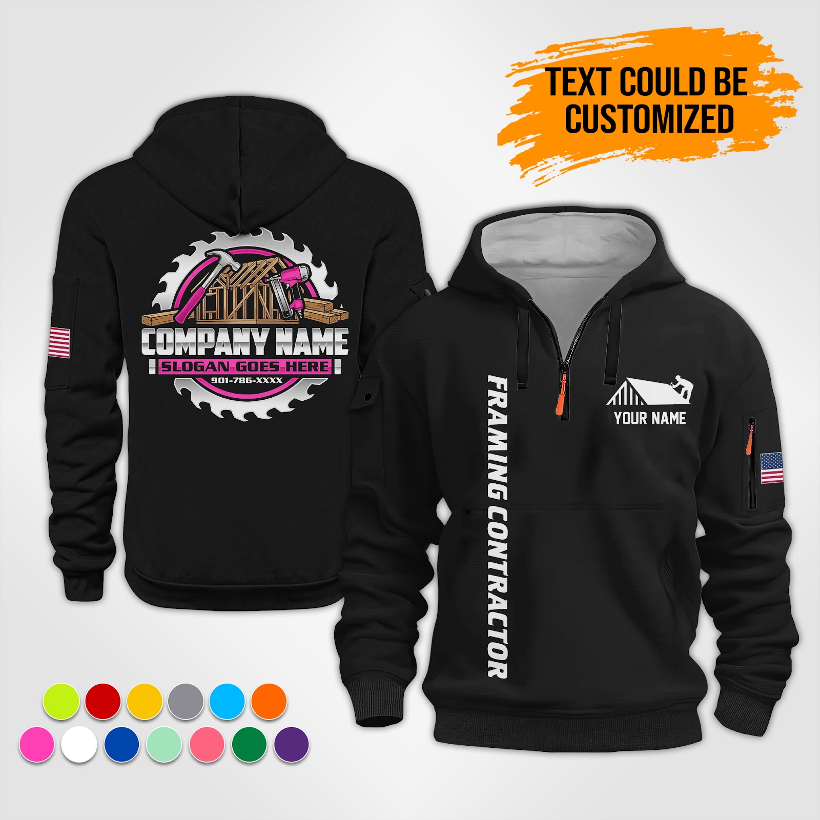 6034043-personalized-name-framing-contractor-best-uniform-2d-quarter-zip-hoodie-op799-7.jpg Custom Framing Contractor Best Uniform 2D Quarter - photo 7