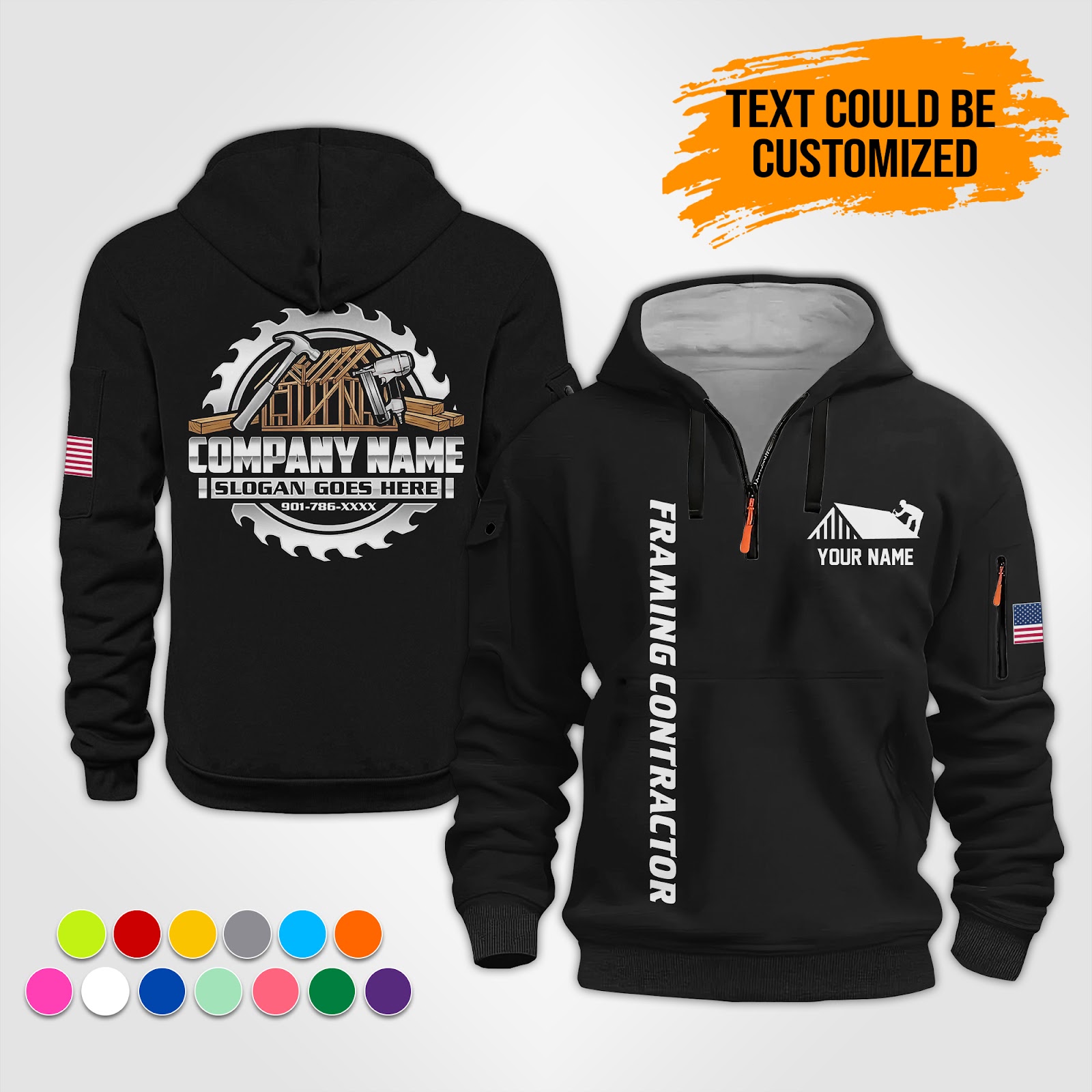 6034043-personalized-name-framing-contractor-best-uniform-2d-quarter-zip-hoodie-op799-8.jpg Custom Framing Contractor Best Uniform 2D Quarter - photo 8