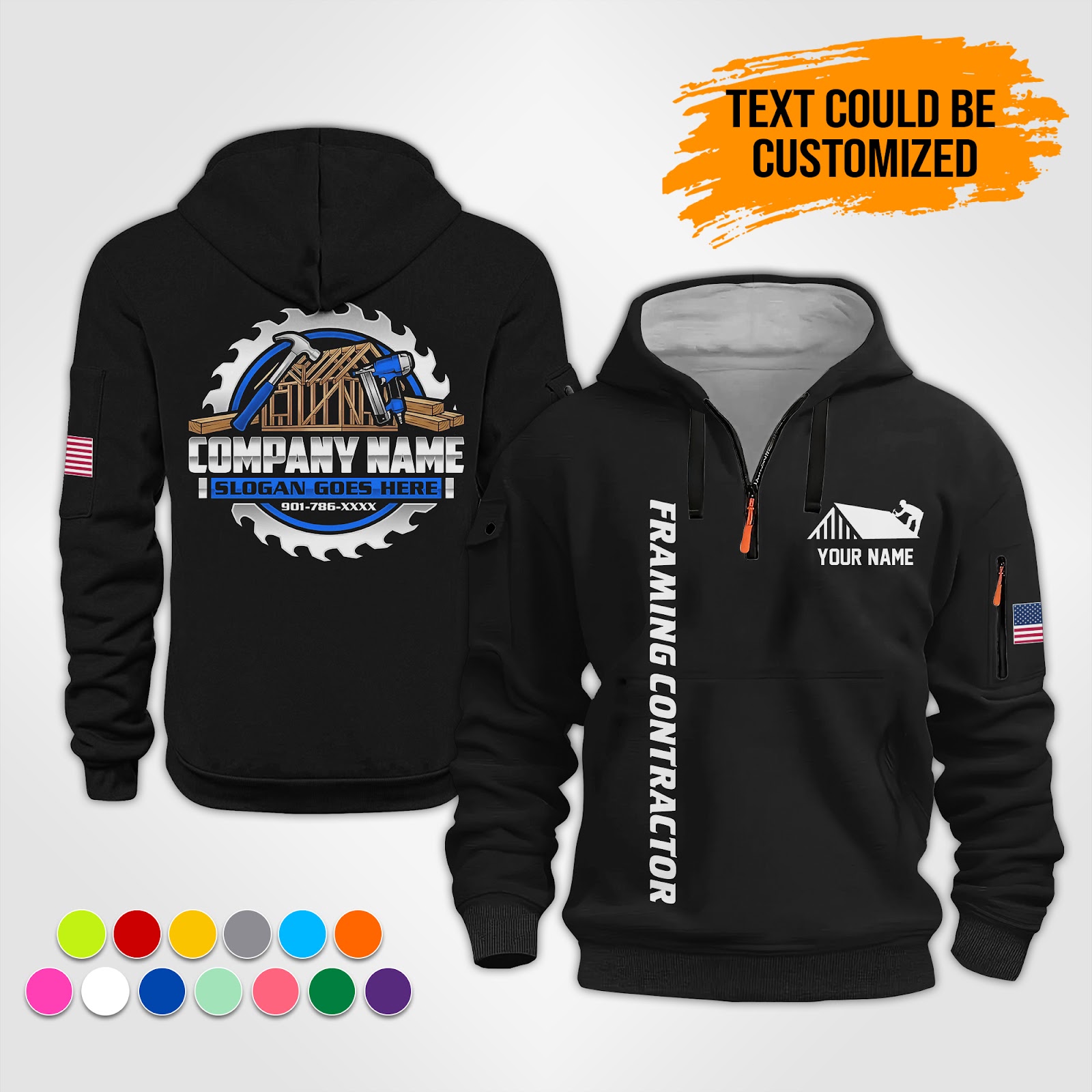 6034043-personalized-name-framing-contractor-best-uniform-2d-quarter-zip-hoodie-op799-9.jpg Custom Framing Contractor Best Uniform 2D Quarter - photo 9