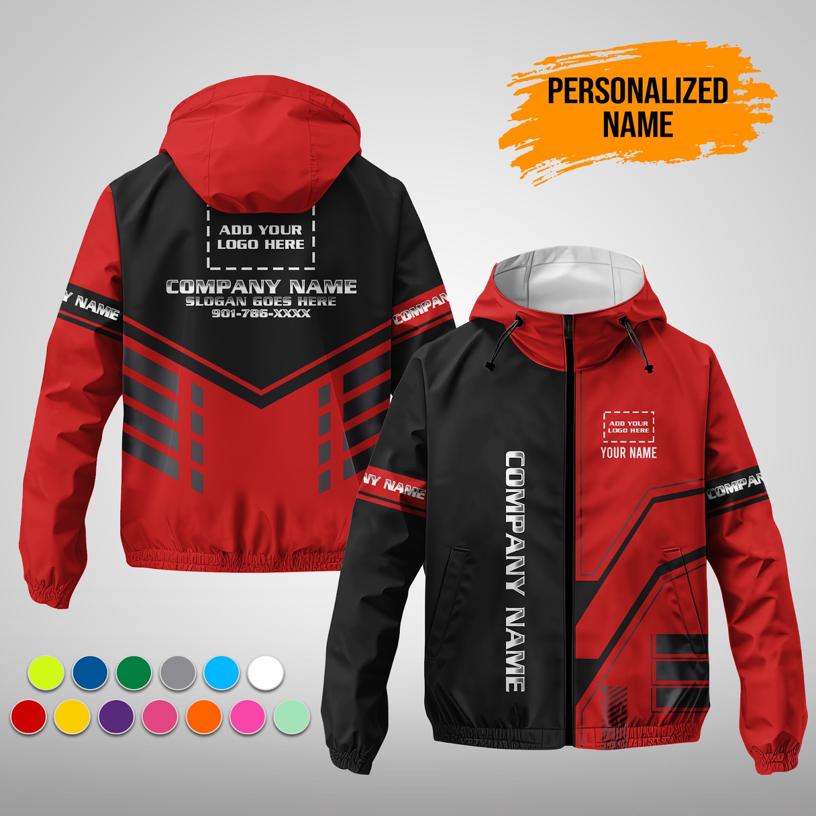 Custom Uniform 3D Printed Windbreaker Jacket - photo 2