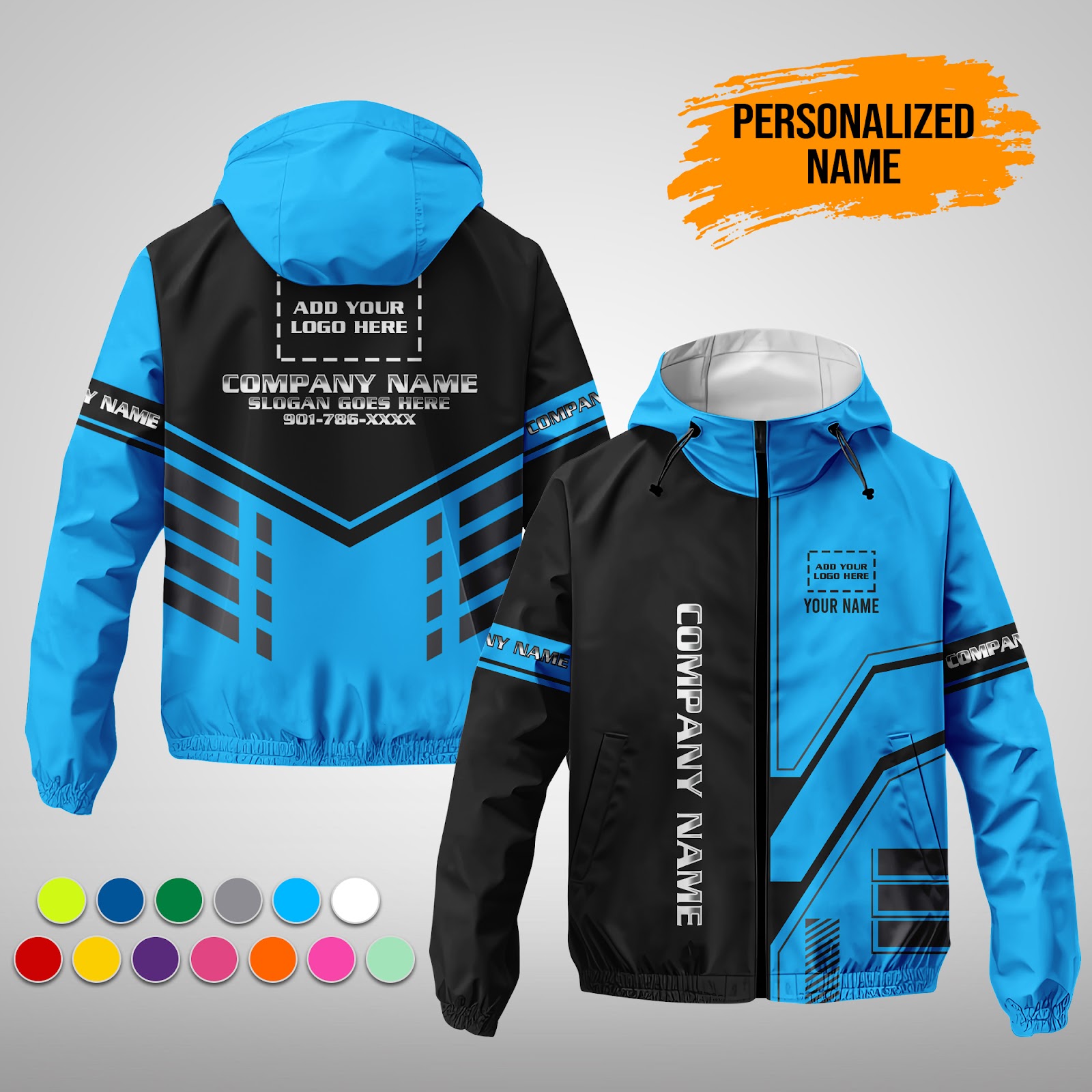 6038348-personalized-name-and-color-uniform-3d-printed-windbreaker-jacket-pc372-5.jpg Custom Uniform 3D Printed Windbreaker Jacket - photo 5