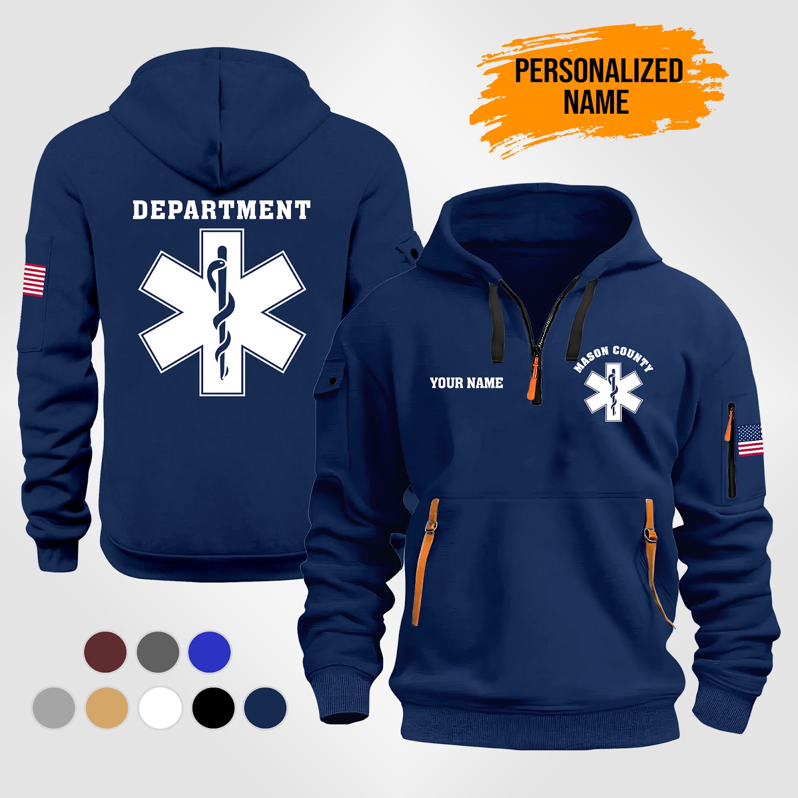 Custom EMS 3D Quarter Zip Hoodie