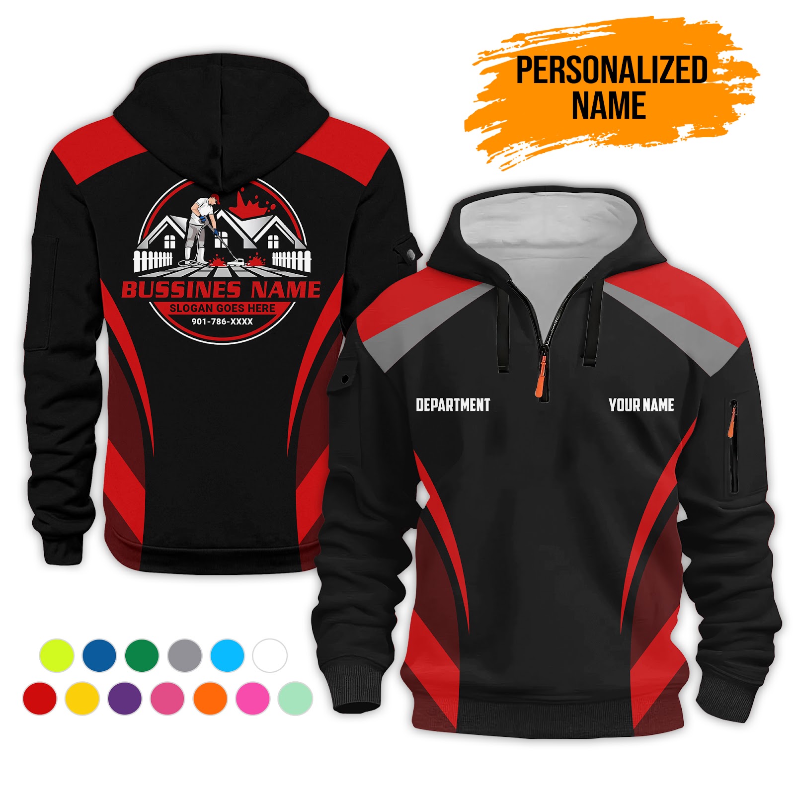 6041779-personalized-name-pressure-cleaning-service-3d-printed-quarter-zip-hoodie-pc381-2.jpg Custom Pressure Cleaning Service 3D Printed - photo 2
