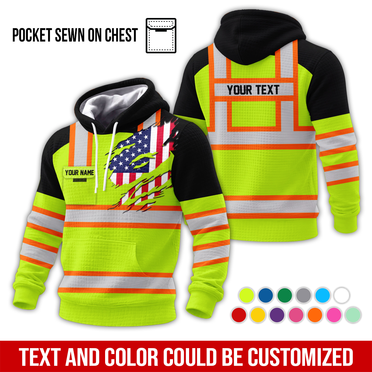 Pocket - Custom Flag Heavy Equipment 3D Printed