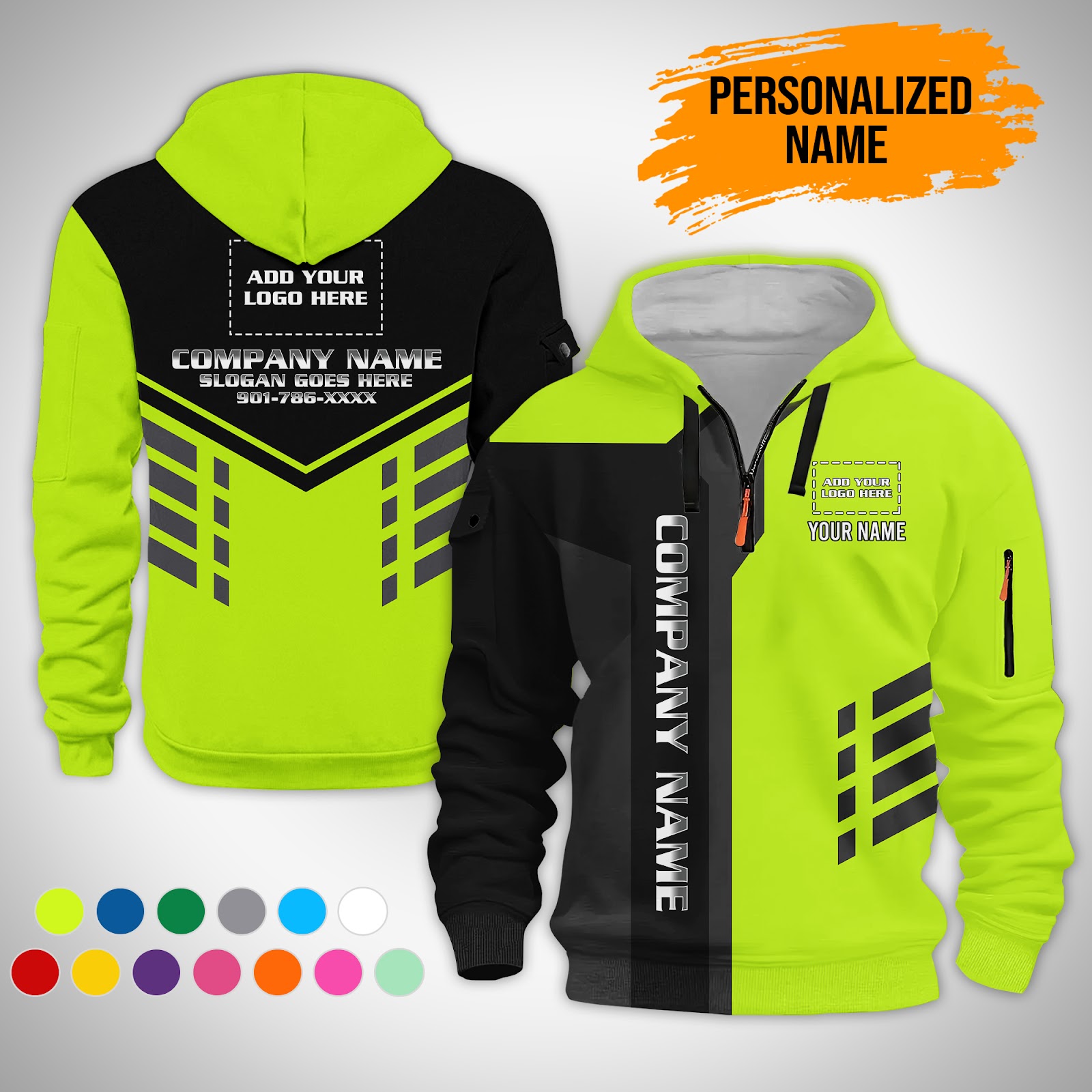 Custom Uniform 3D Quarter Zip Hoodie