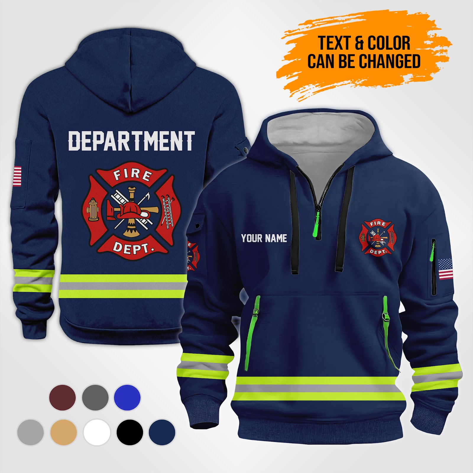Custom Love Firefighter 3D Quarter Zip Hoodie