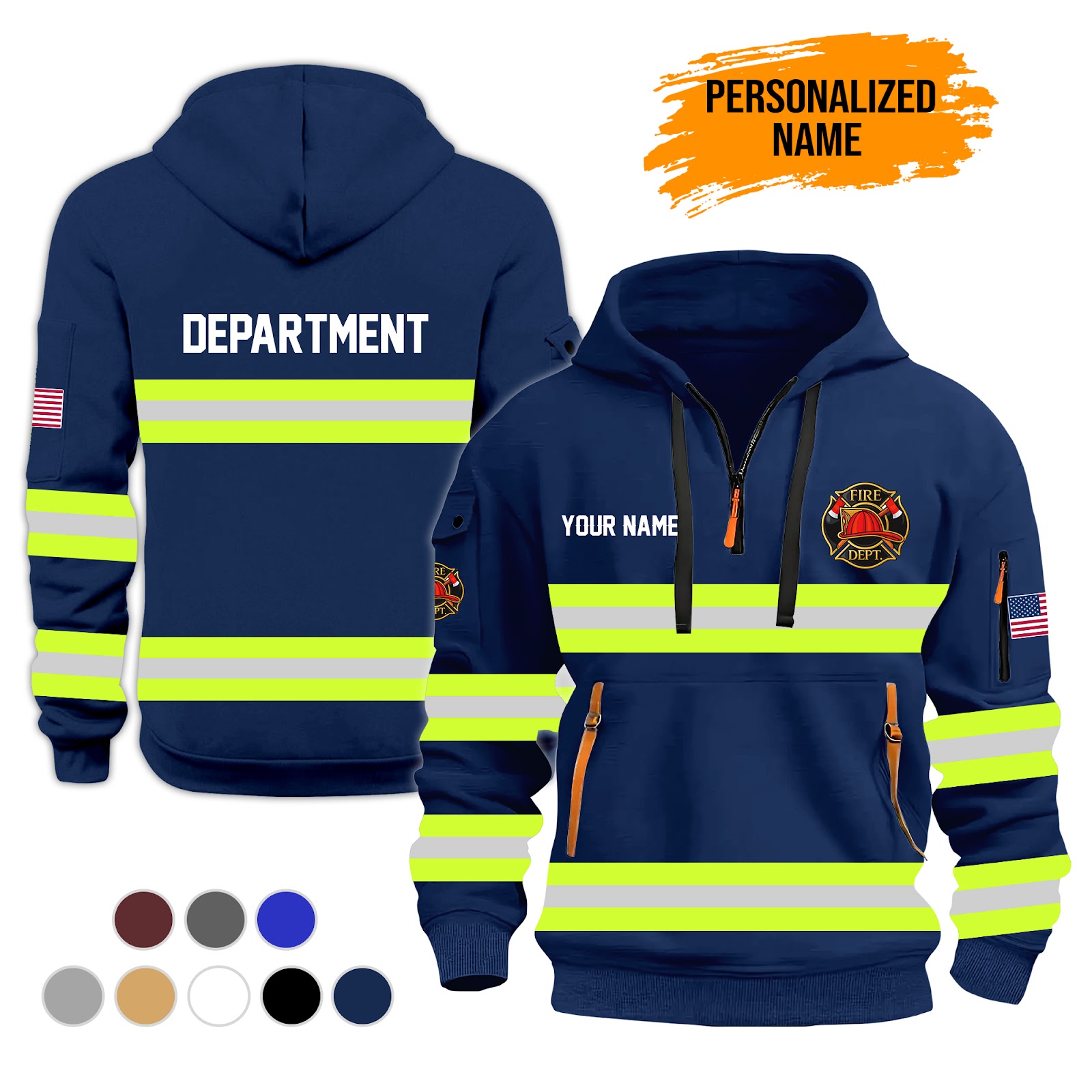 Custom Love Firefighter 3D Quarter Zip Hoodie