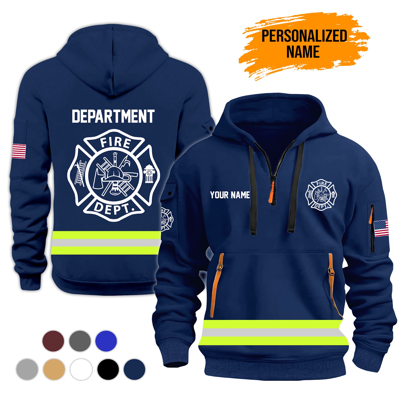 Custom Love Firefighter 3D Quarter Zip Hoodie