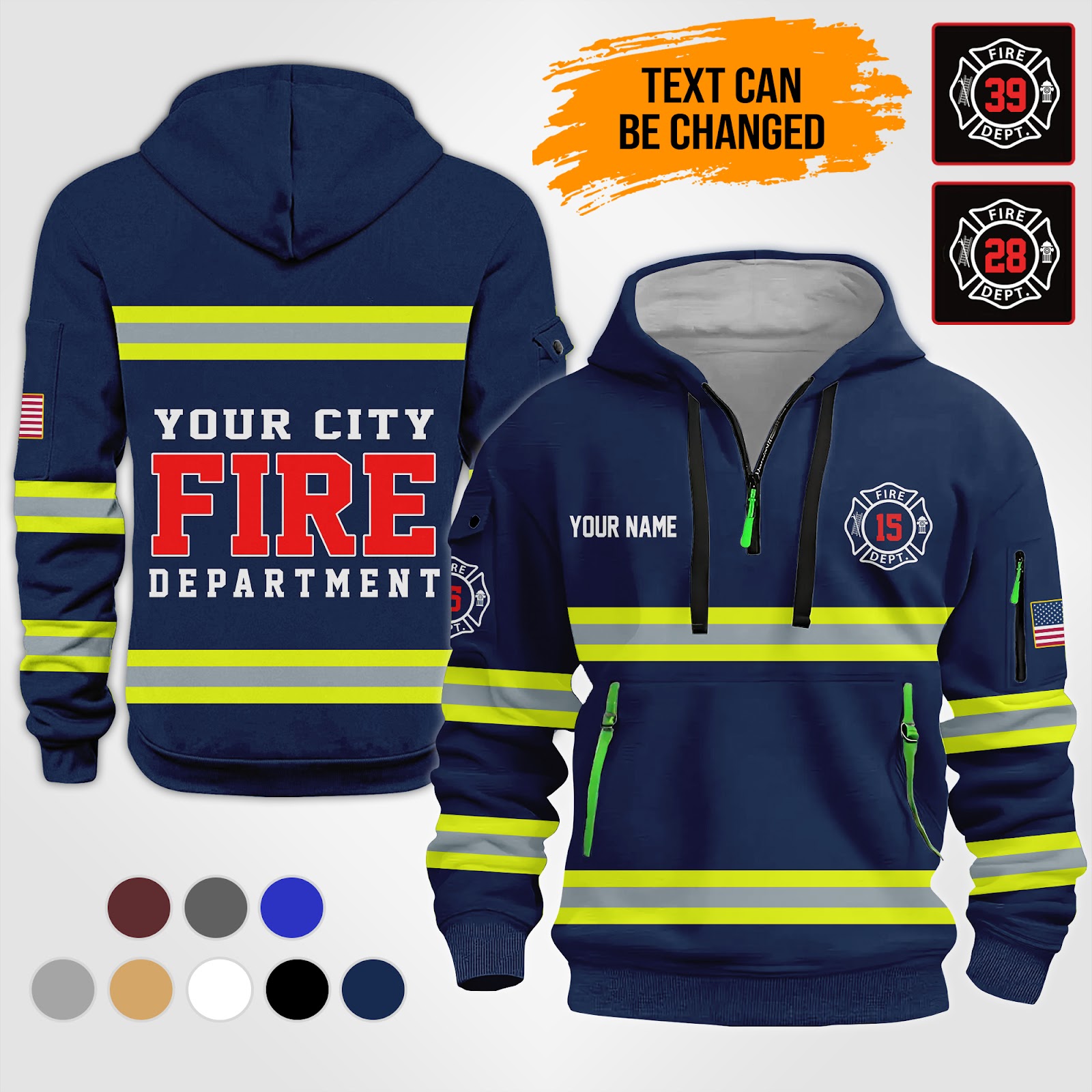 Custom Love Firefighter 3D Quarter Zip Hoodie