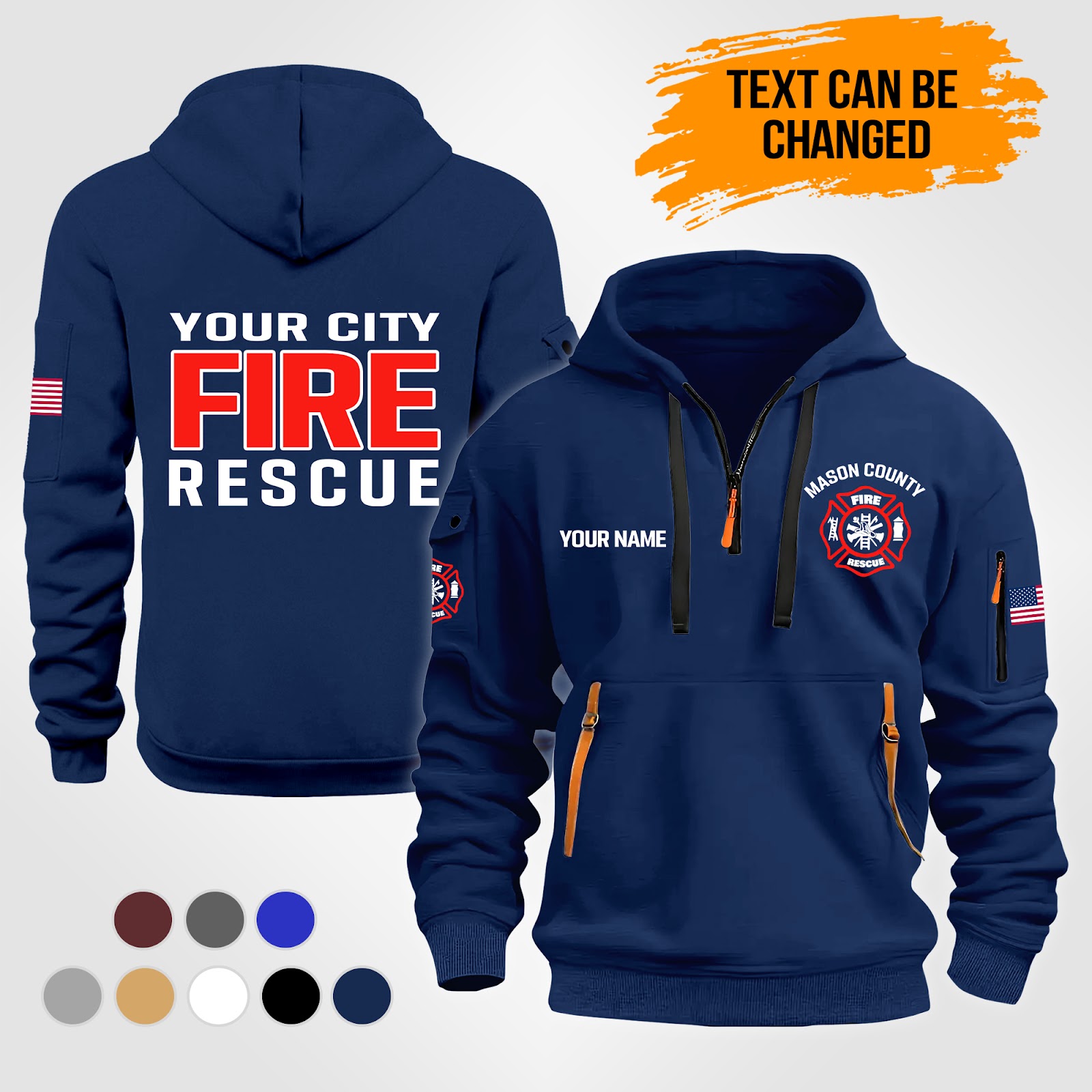 Custom Love Firefighter 2D Quarter Zip Hoodie