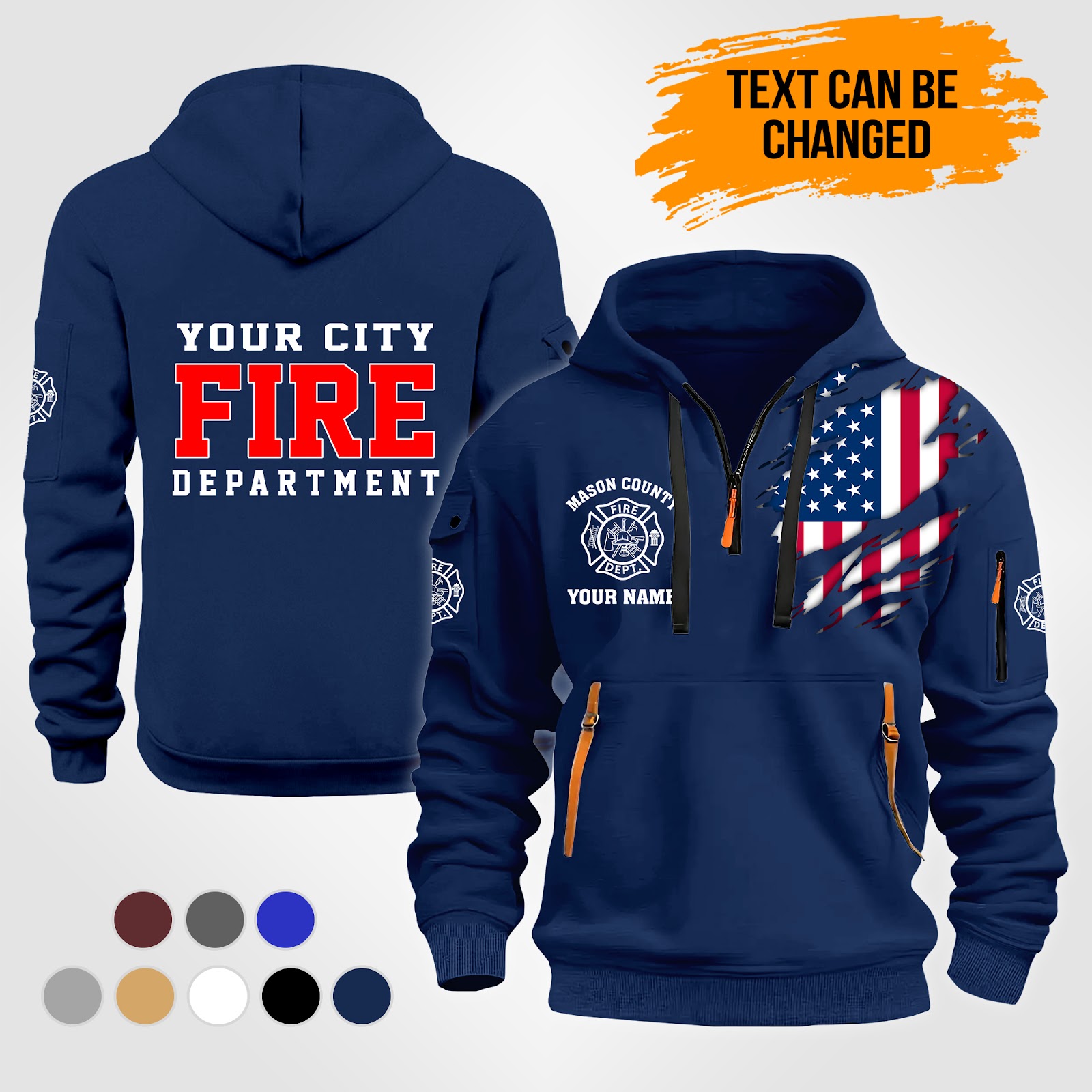 Custom Love Firefighter Quarter Zip Hoodie