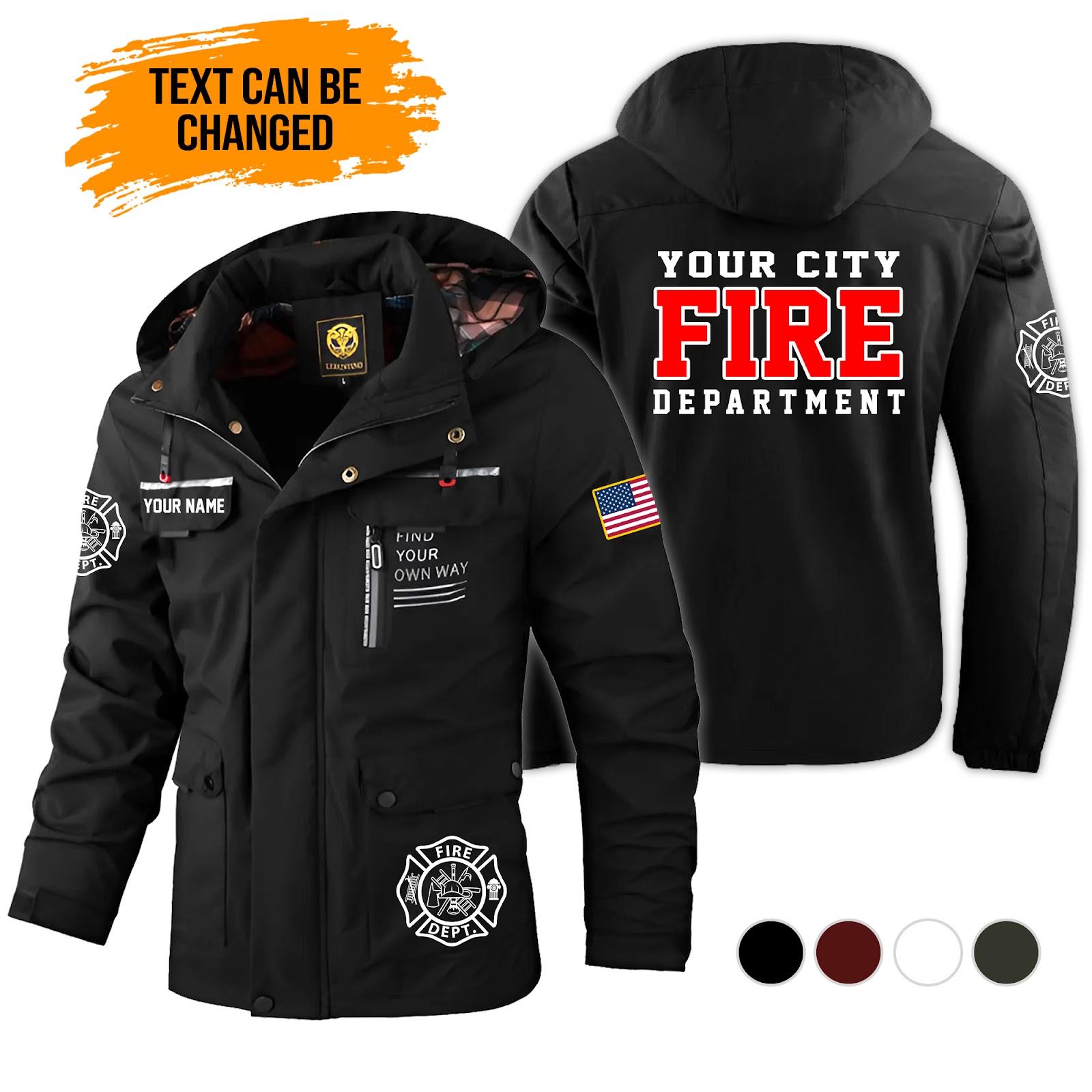 Custom Love Firefighter 2D Printed Windbreaker