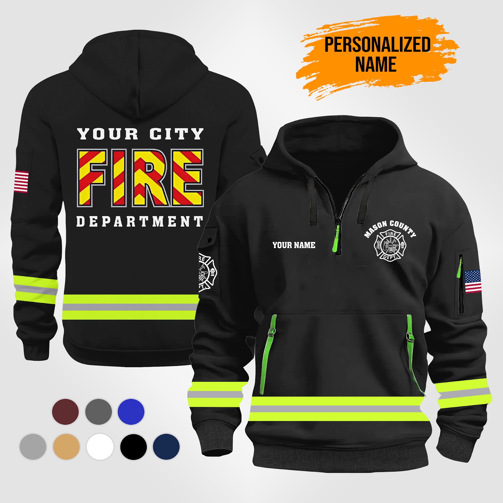 Custom Love Firefighter 3D Printed Quarter Zip - photo 2