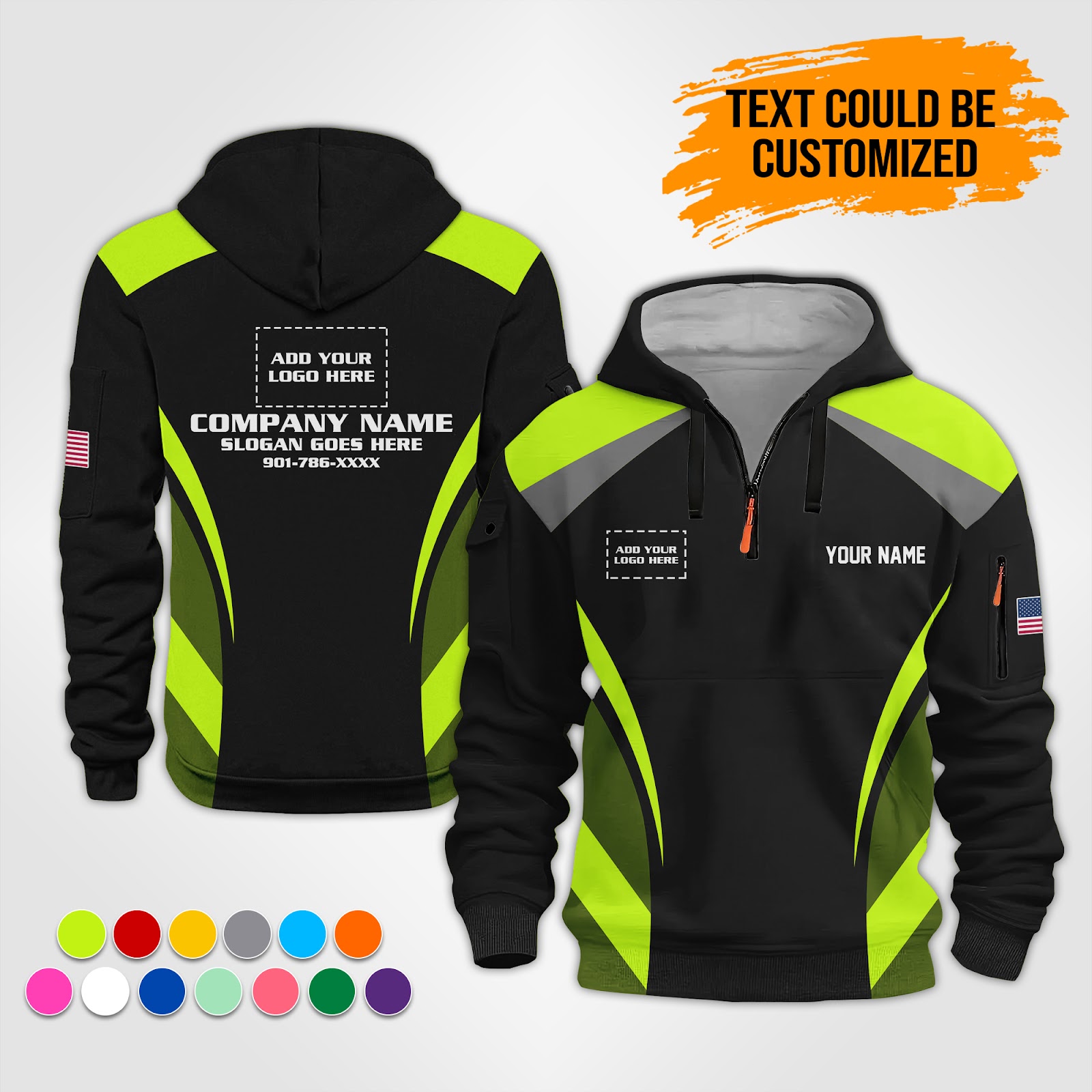 Custom Uniform 3D Quarter Zip Hoodie