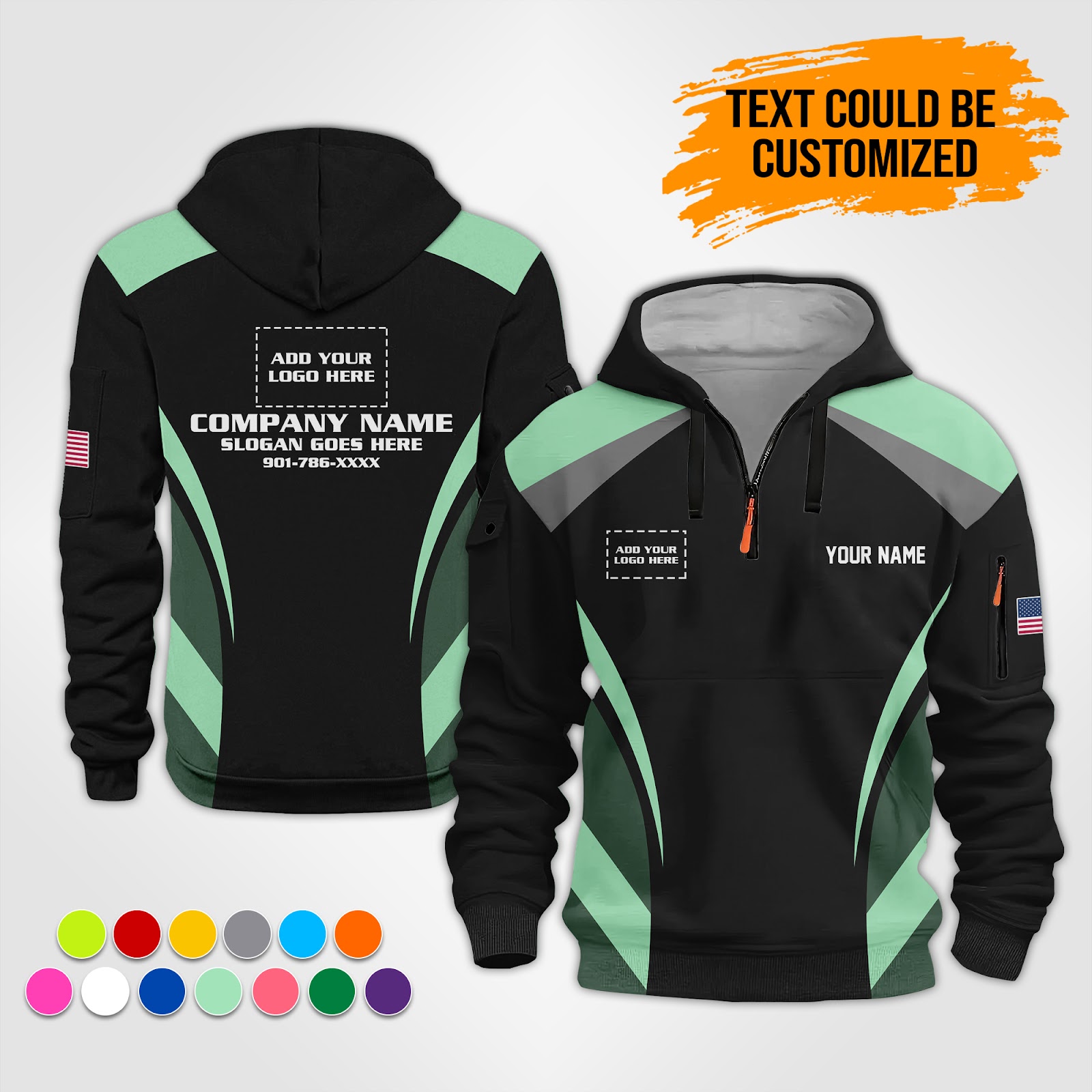 6058345-personalized-name-and-color-uniform-3d-quarter-zip-hoodie-op842-10.jpg Custom Uniform 3D Quarter Zip Hoodie - photo 10
