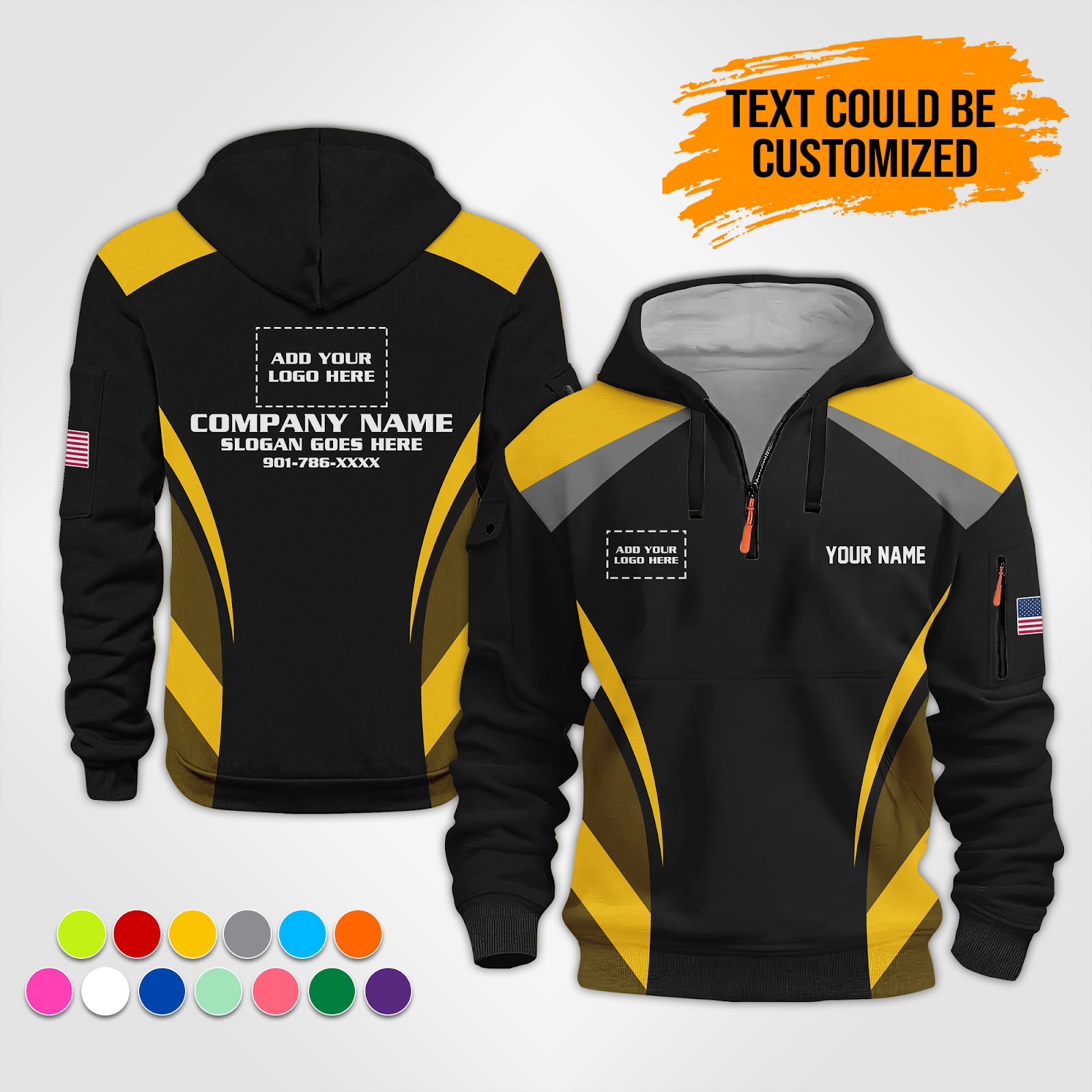 6058345-personalized-name-and-color-uniform-3d-quarter-zip-hoodie-op842-3.jpg Custom Uniform 3D Quarter Zip Hoodie - photo 3