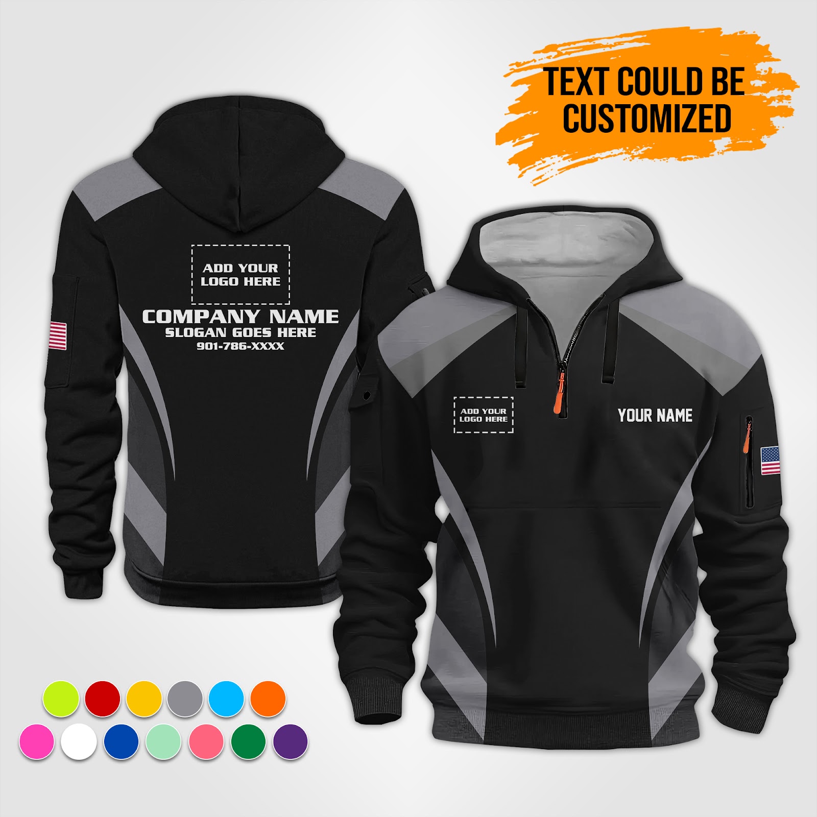 6058345-personalized-name-and-color-uniform-3d-quarter-zip-hoodie-op842-4.jpg Custom Uniform 3D Quarter Zip Hoodie - photo 4