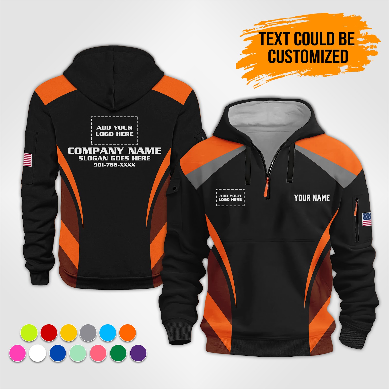 6058345-personalized-name-and-color-uniform-3d-quarter-zip-hoodie-op842-6.jpg Custom Uniform 3D Quarter Zip Hoodie - photo 6