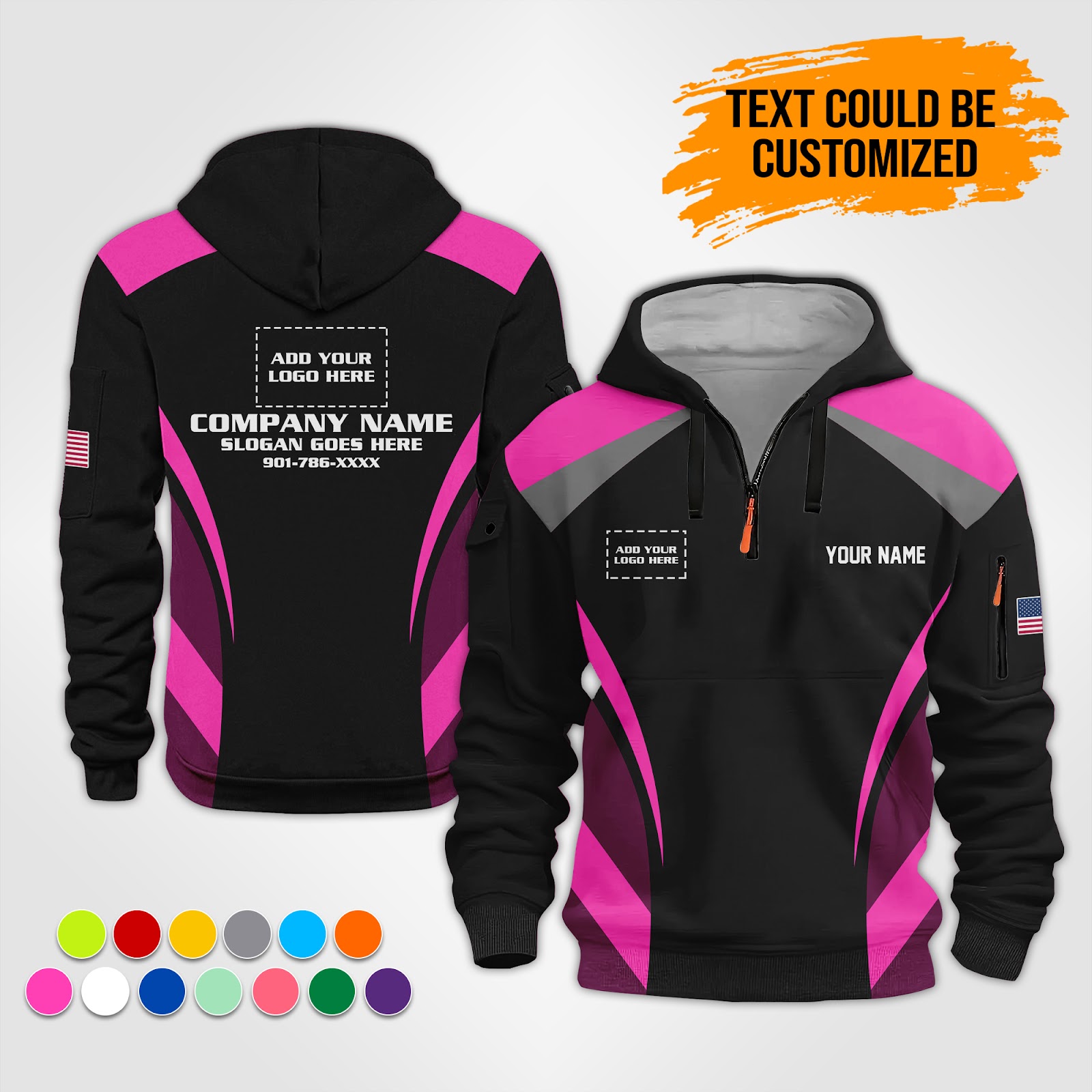 6058345-personalized-name-and-color-uniform-3d-quarter-zip-hoodie-op842-7.jpg Custom Uniform 3D Quarter Zip Hoodie - photo 7