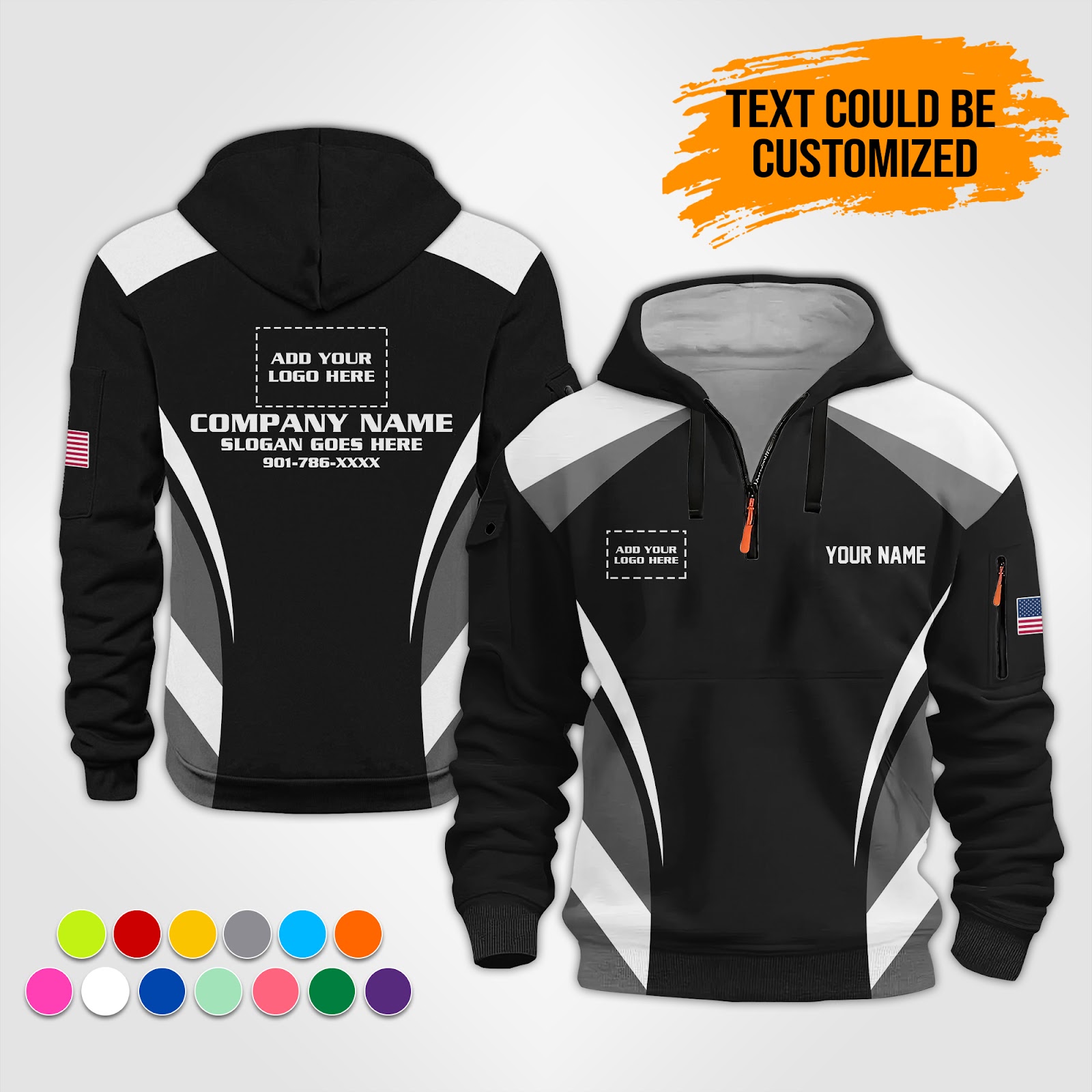 6058345-personalized-name-and-color-uniform-3d-quarter-zip-hoodie-op842-8.jpg Custom Uniform 3D Quarter Zip Hoodie - photo 8