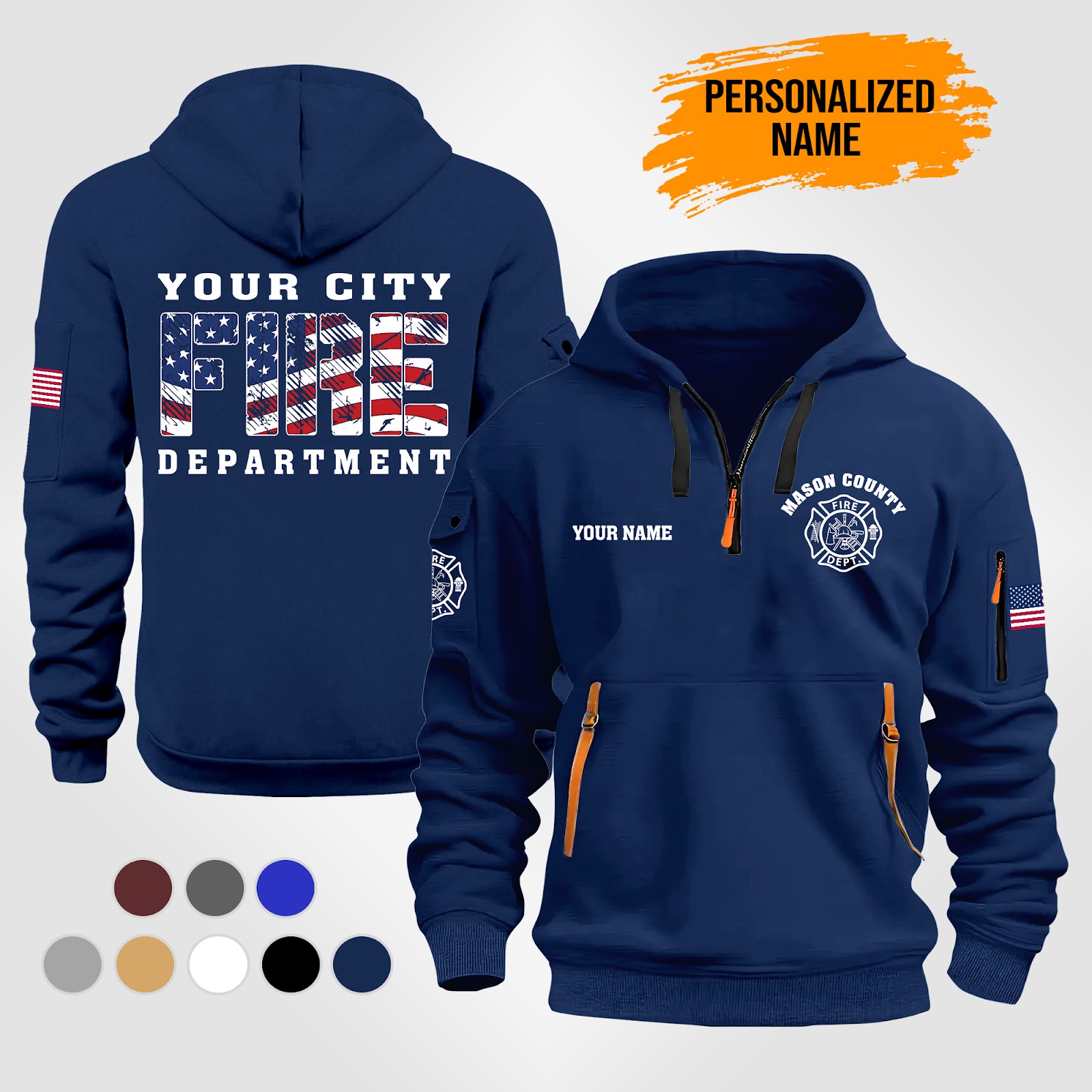 Custom Love Firefighter 3D Printed Quarter Zip