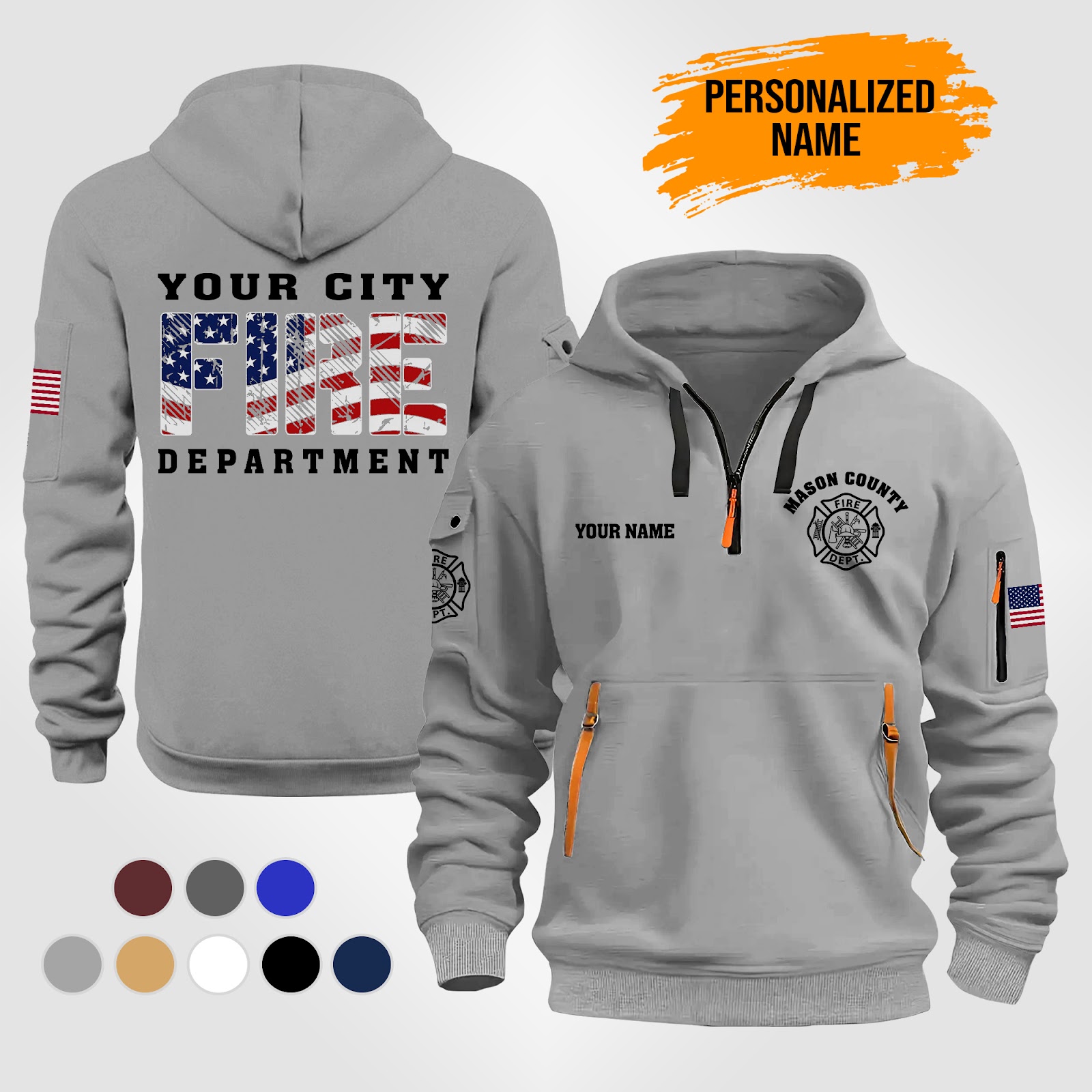 6061584-personalized-name-love-firefighter-3d-printed-quarter-zip-hoodie-pc408-6.jpg Custom Love Firefighter 3D Printed Quarter Zip - photo 6