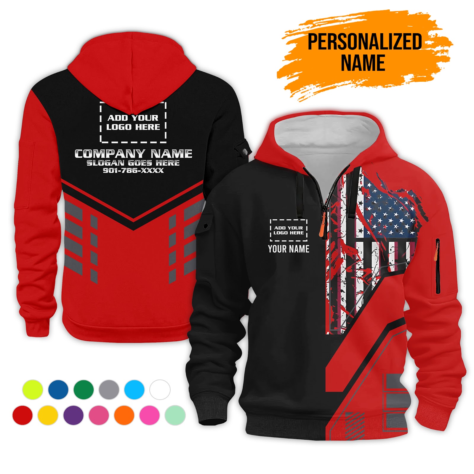 American Style Work Uniform Hoodie – Custom Name - photo 2