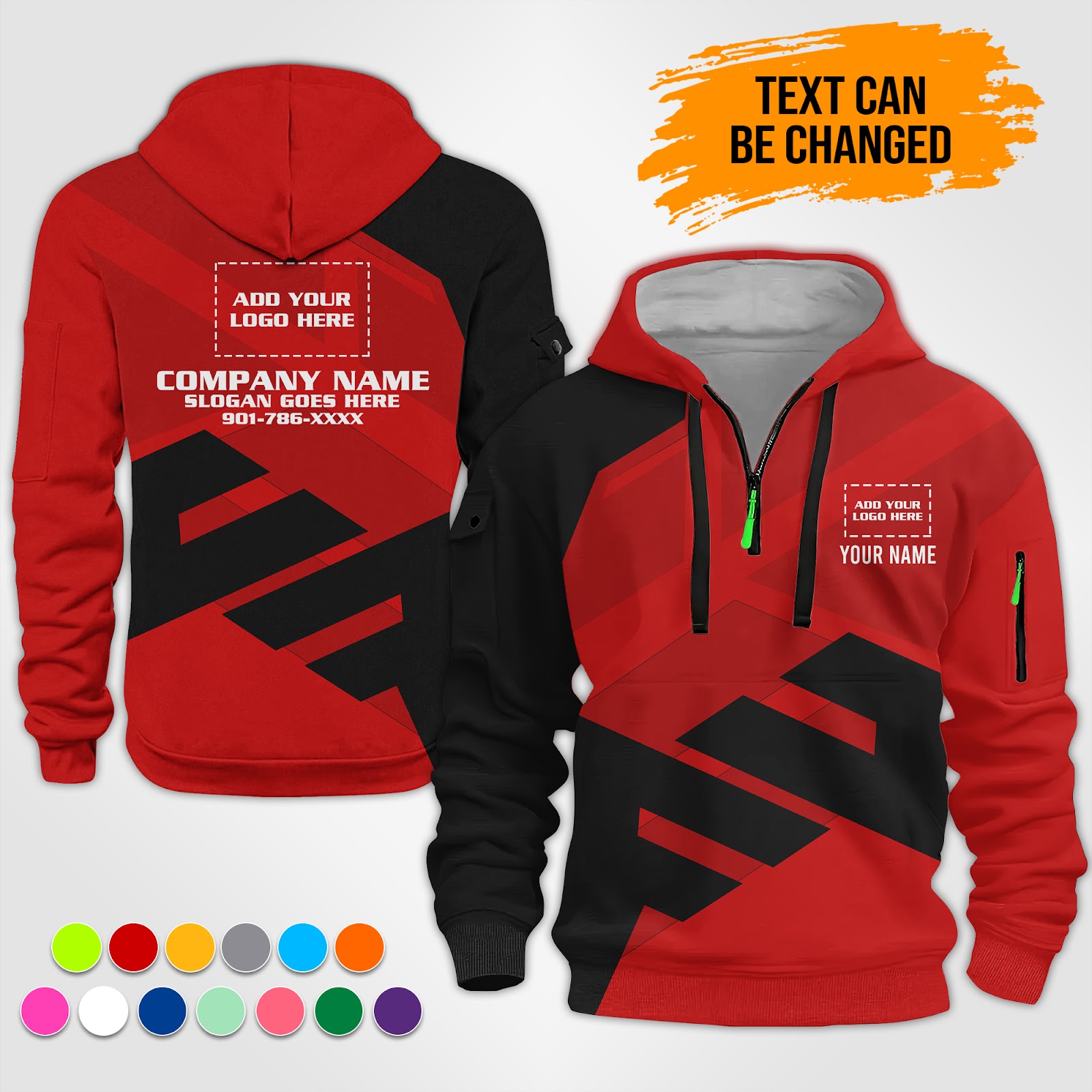 Custom Uniform 3D Quarter Zip Hoodie - photo 2