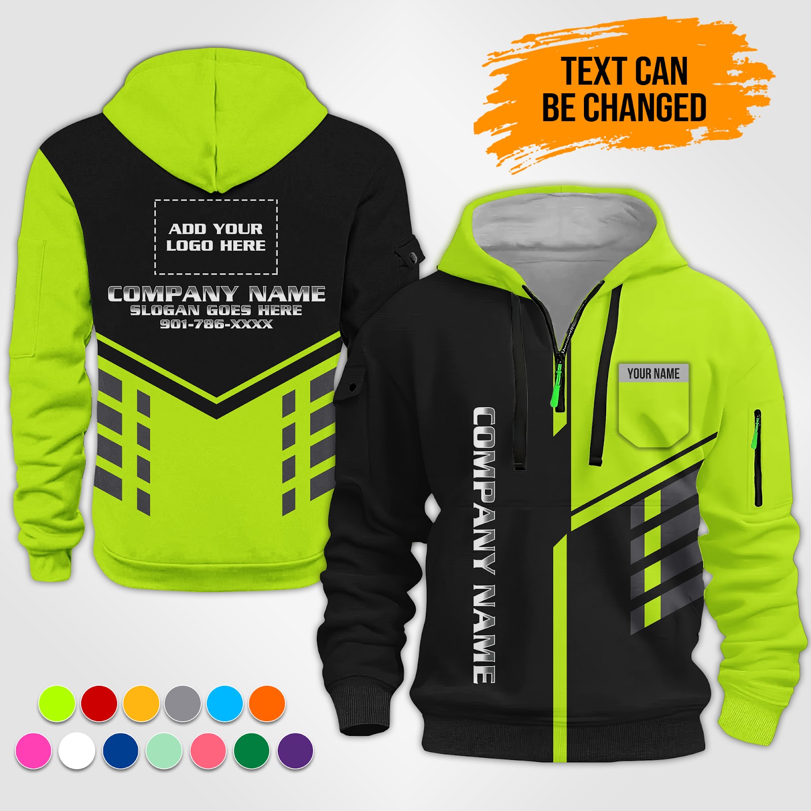 Custom Uniform 3D Quarter Zip Hoodie