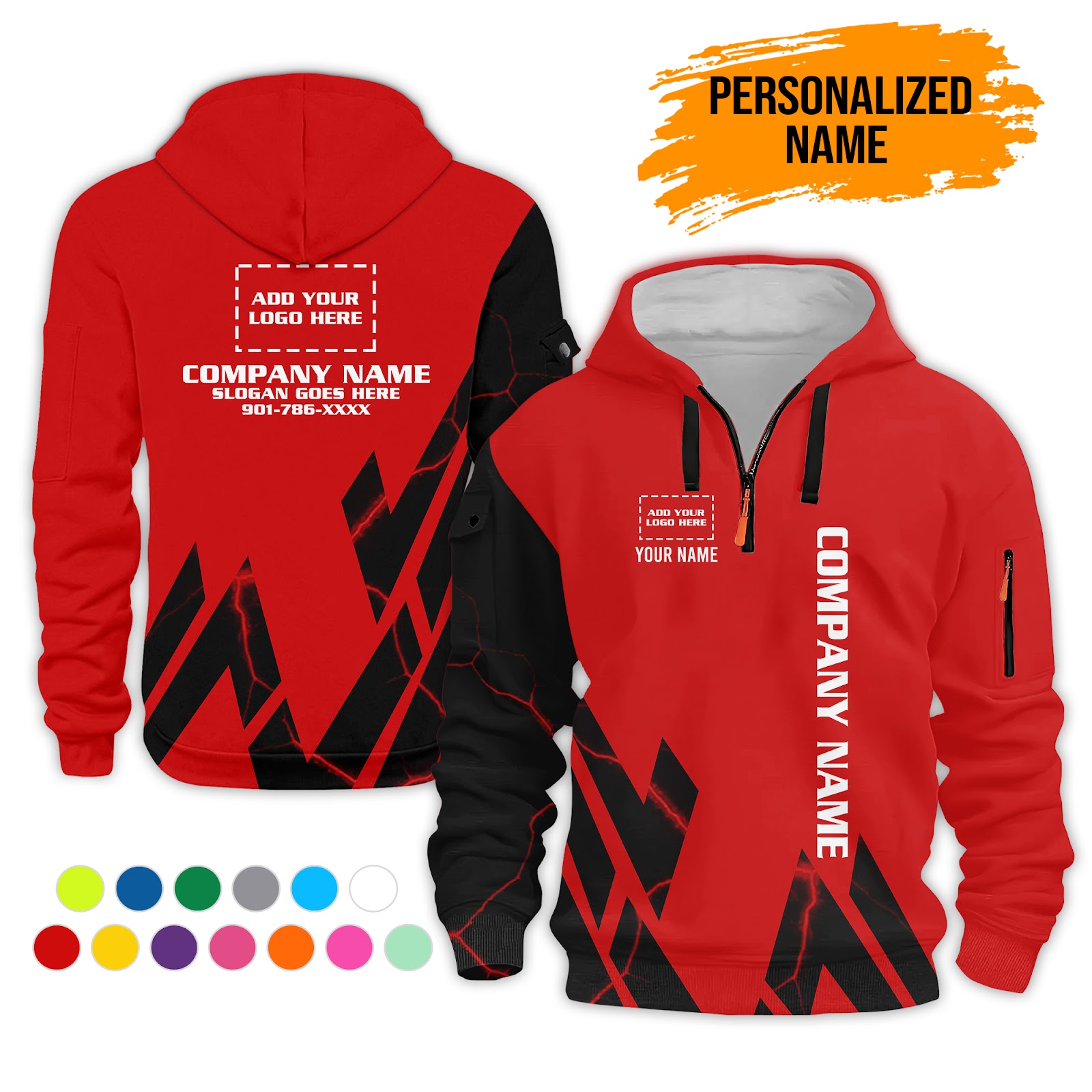 Custom Uniform 3D Quarter Zip Hoodie - photo 2
