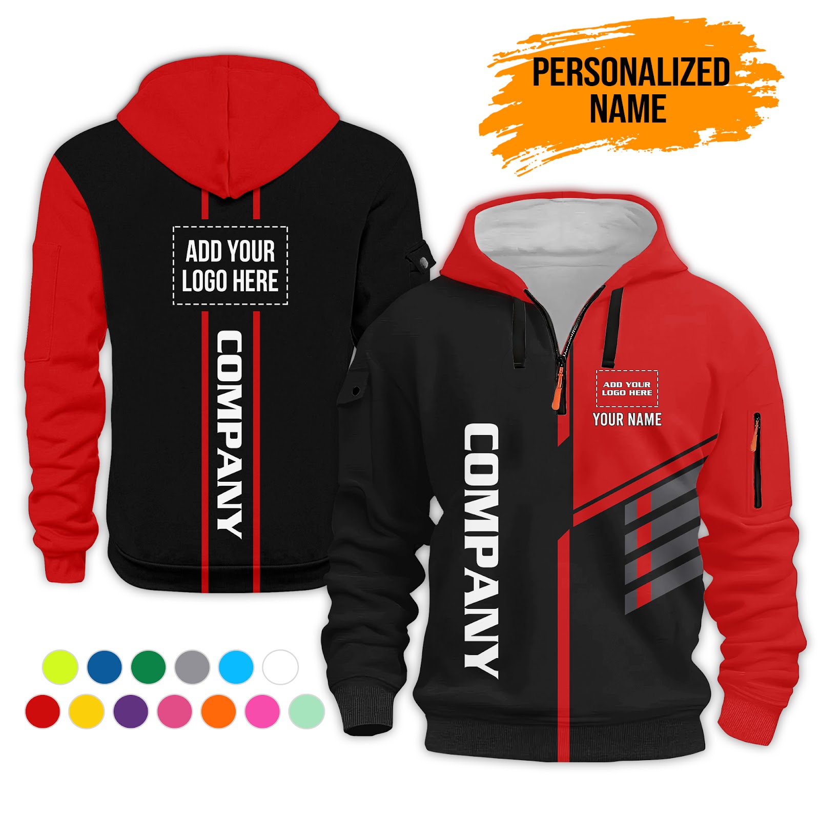 Custom Uniform 3D Quarter Zip Hoodie - photo 2