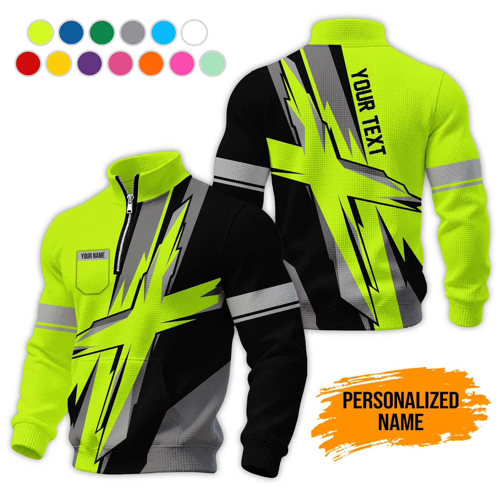 Personalized Name Fall Workwear Waffle Sweatshirts GL854
