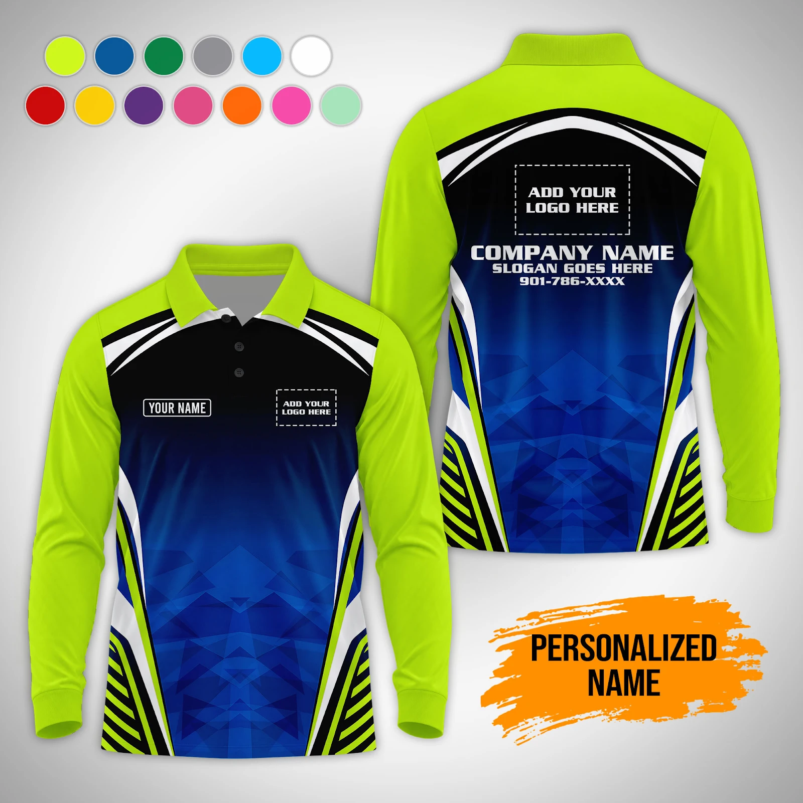 Personalized Name Custom Work Shirt for Mechanics, Electricians & HVAC Polo Sleeve Shirt PM236