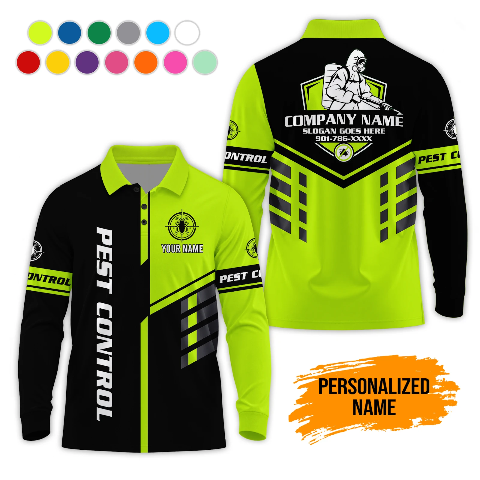 Personalized Name Pest Control Service Best Uniform 3D Clothing GL855