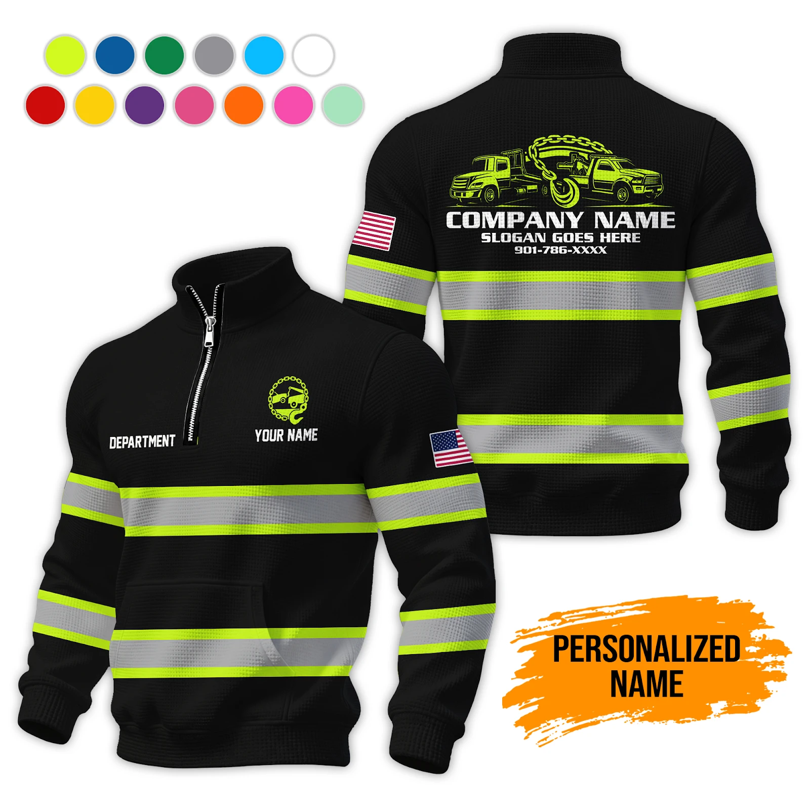 Personalized Name Tow Truck 3D Waffle Sweatshirts DA762