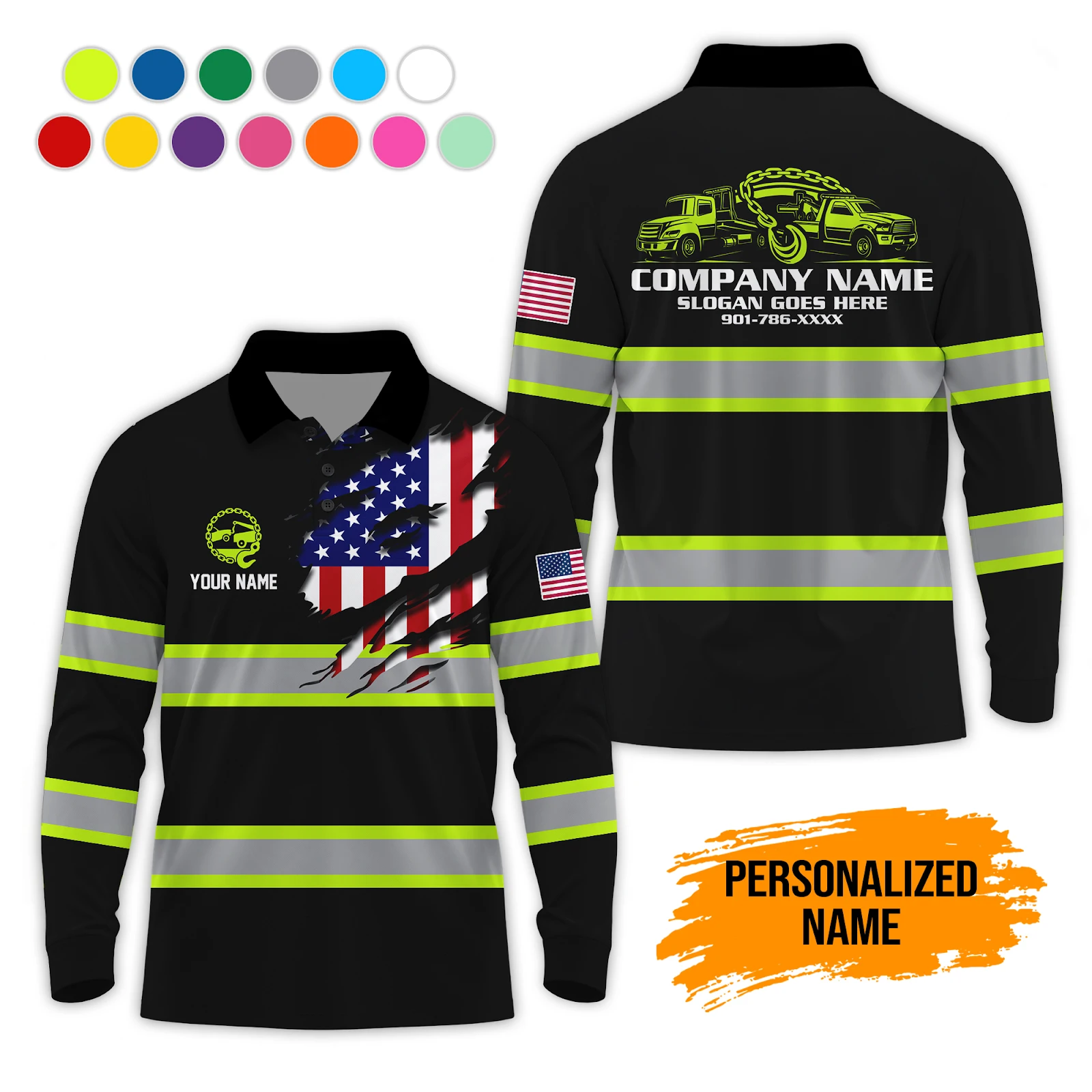 Personalized Name Tow Truck 3D Waffle Sweatshirts DA763