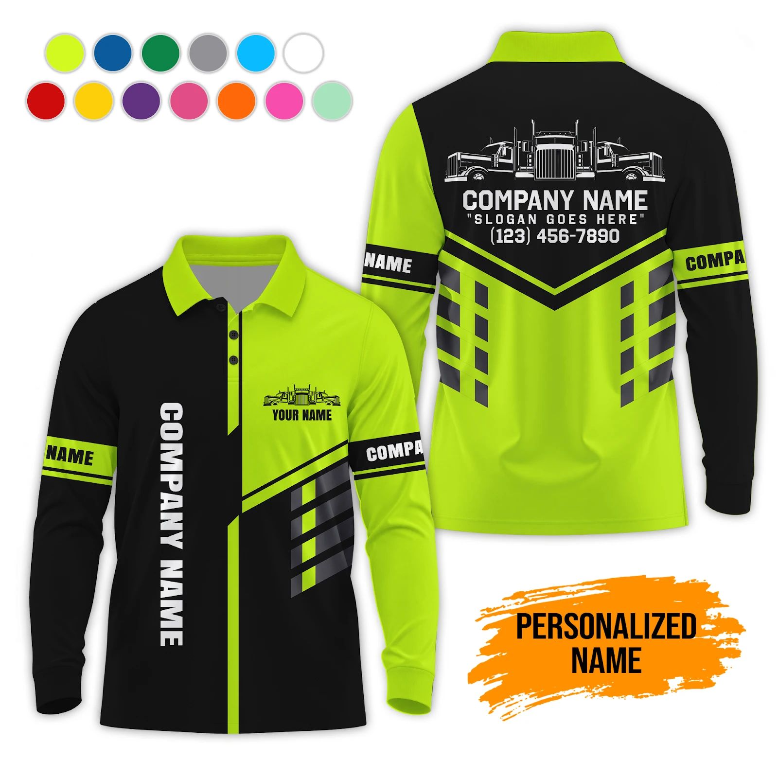 Personalized Name Custom Work Shirt for Mechanics, Electricians & HVAC Polo Sleeve Shirt DA767