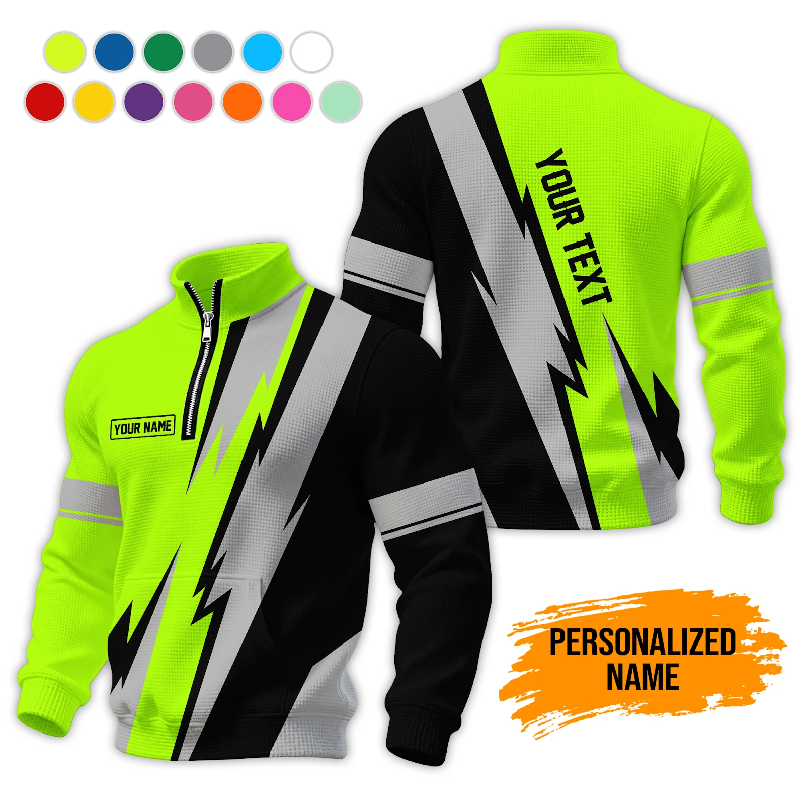 Personalized Name Custom Work Shirt for Mechanics, Electricians & HVAC 3D Printed Waffle Sweatshirts ZM201