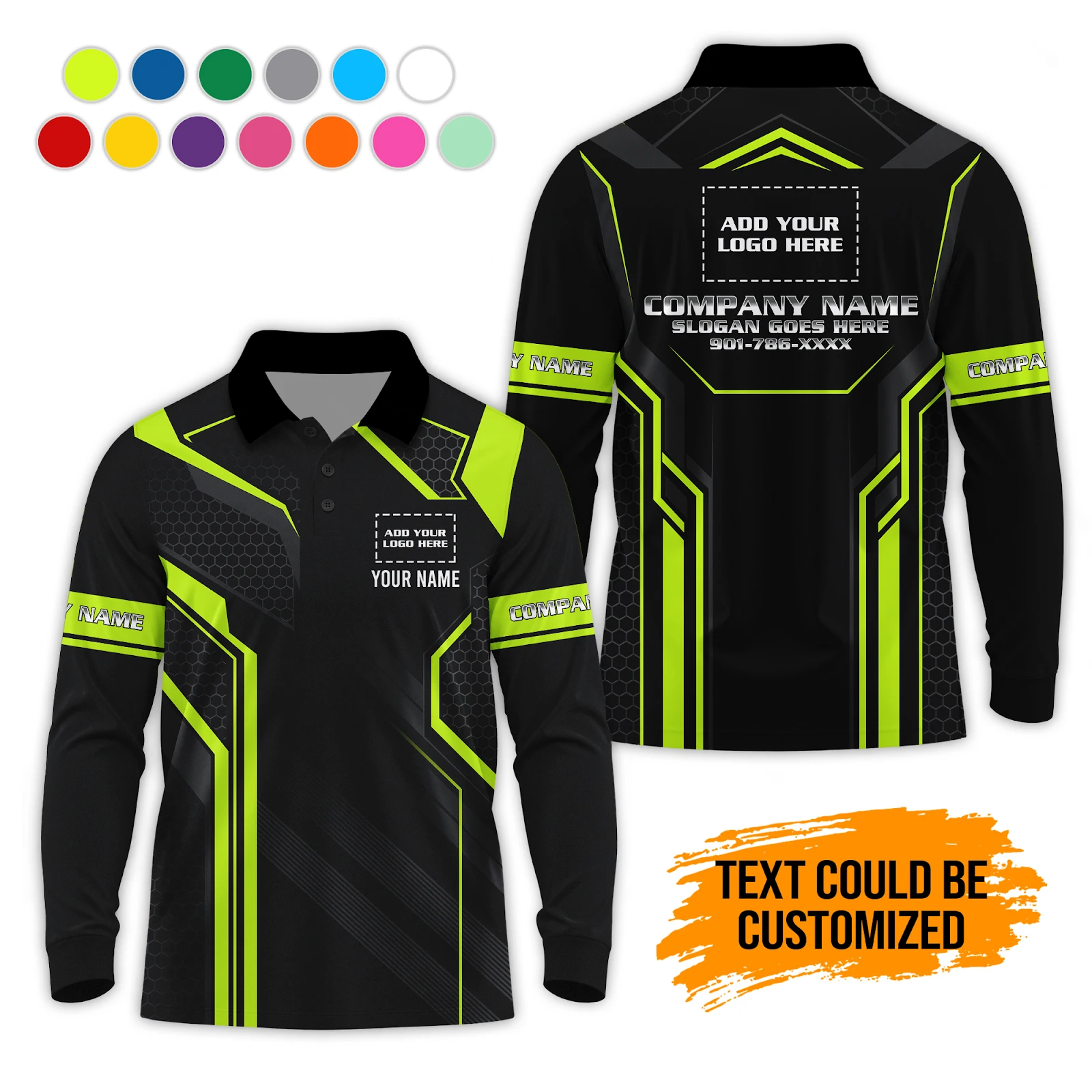 Personalized Name Custom Work Shirt for Mechanics, Electricians & HVAC Polo Sleeve Shirt PL207