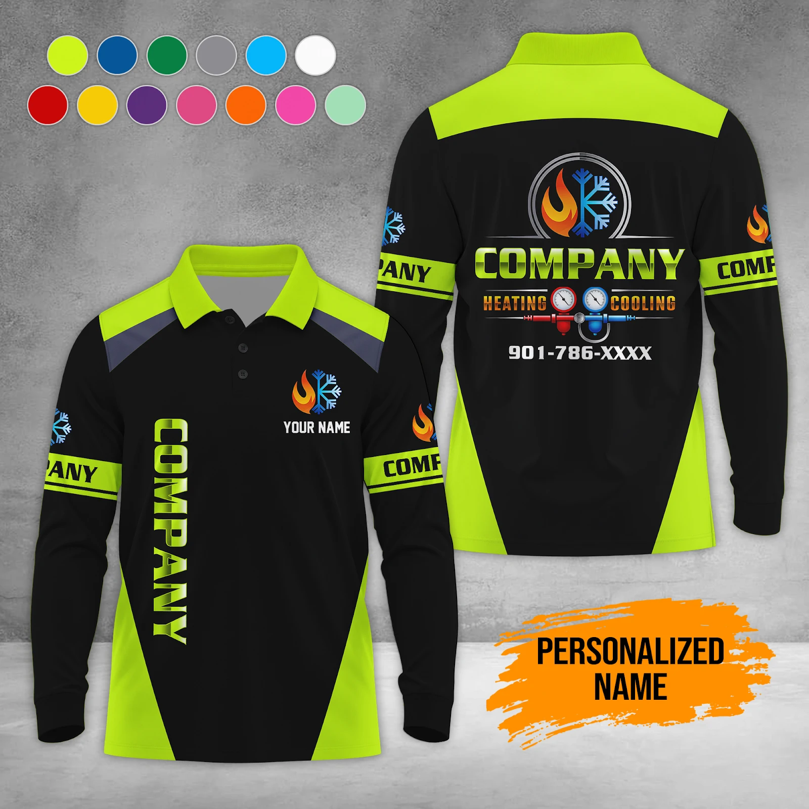 Personalized Name HVAC 3D Waffle Sweatshirts DA771