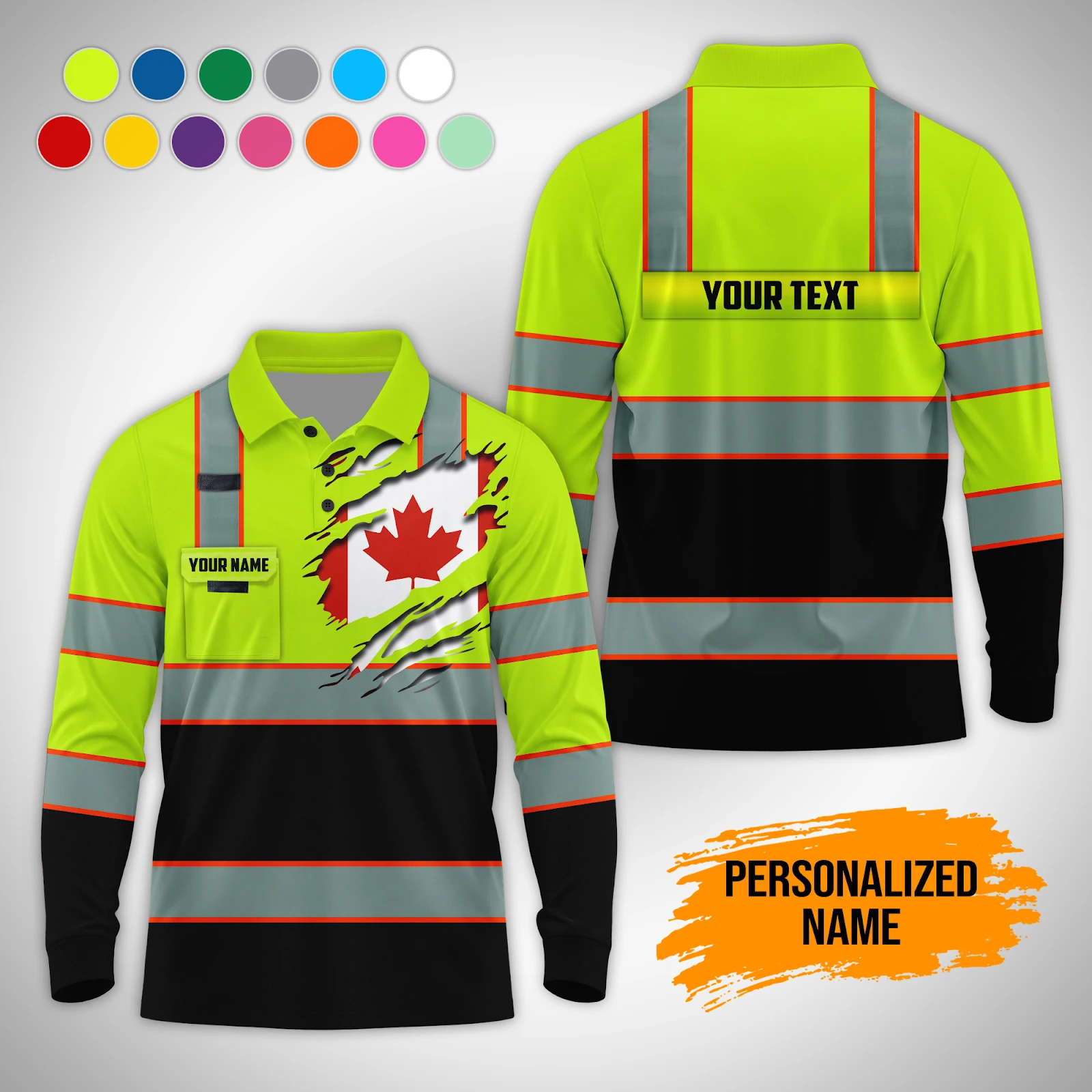 Personalized Name Custom Work Shirt for Mechanics, Electricians & HVAC Polo Sleeve Shirt PM261