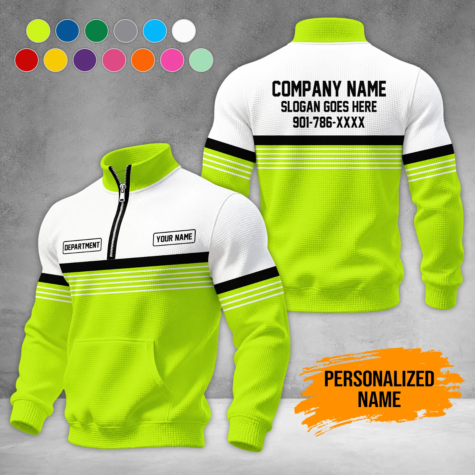 Personalized Name Custom Work Shirt for Mechanics, Electricians & HVAC 3D Printed Waffle Sweatshirts PL198
