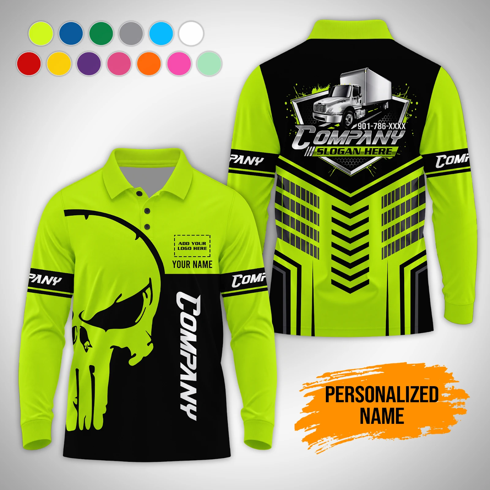 Personalized Name Custom Work Shirt for Mechanics, Electricians & HVAC Polo Sleeve Shirt PM266
