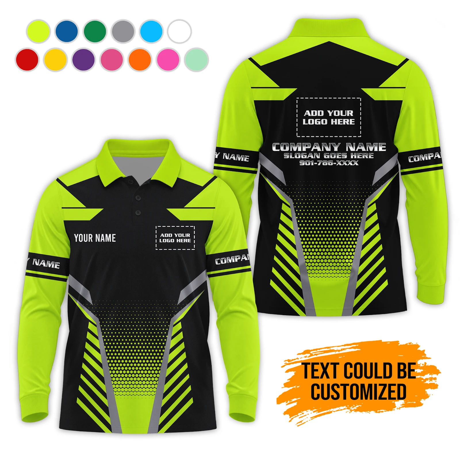 Personalized Name Custom Work Shirt for Mechanics, Electricians & HVAC Polo Sleeve Shirt PL212