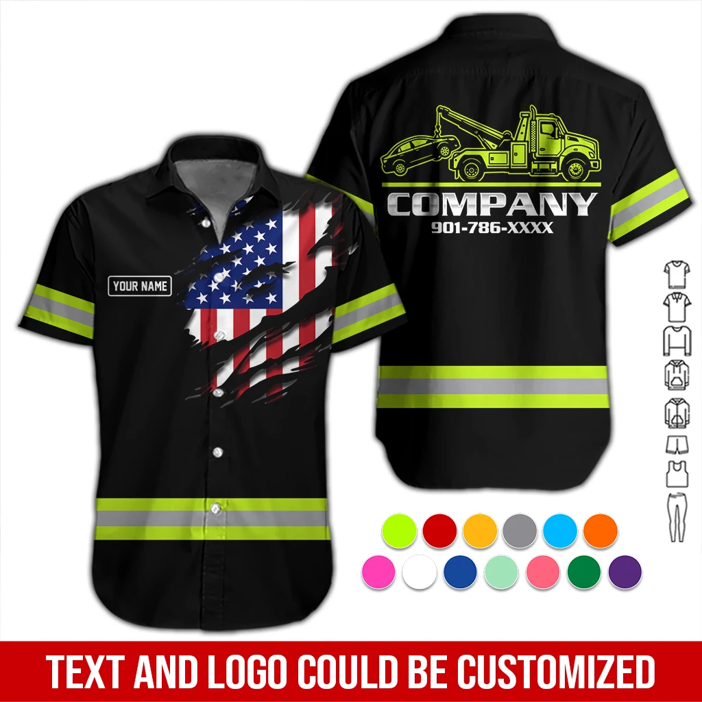Personalized Name Custom Tow Truck Service All Over Printed Clothes DA798