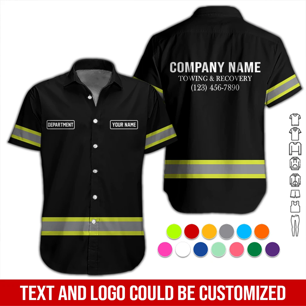 Customized Text And Color Towing Services All Over Printed Clothes DA801